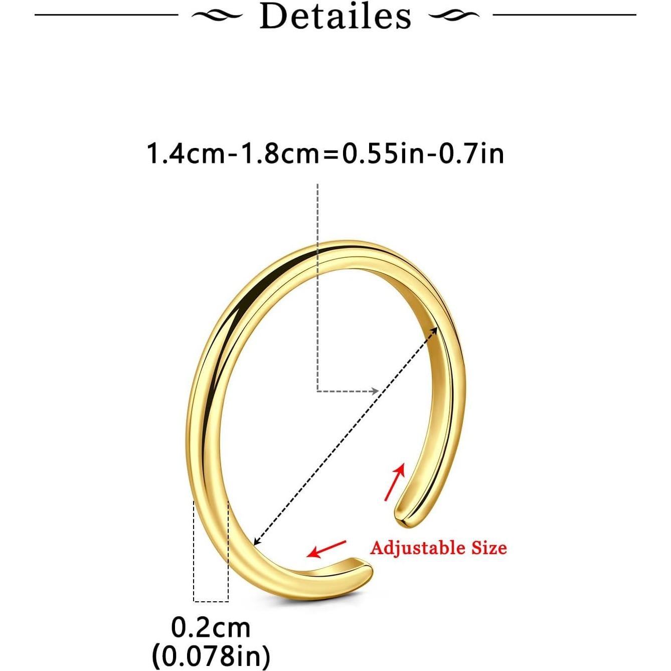 Anillos de dedo de oro ajustables Longita - 3 piezas para mujeres