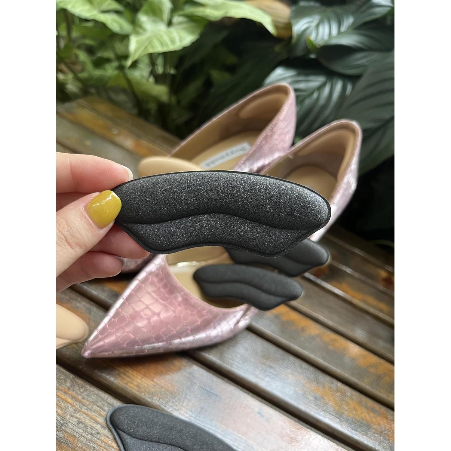 Almohadillas para Talones BIGIICO - 4 Pares Ajuste Cómodo Negro