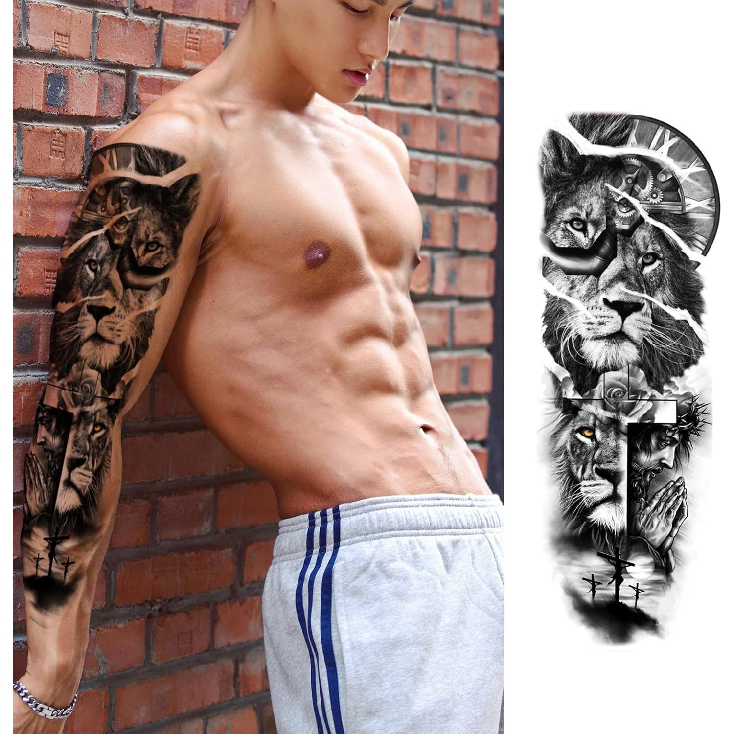 Manga de Tatuaje Temporal PADOUN Animales 8 Hojas Impermeables