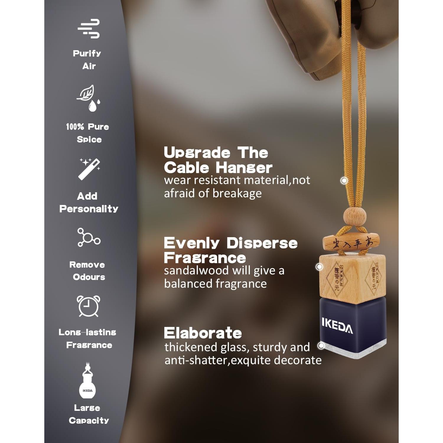 Ambientador Ikeda 10ml Aroma a Auto Nuevo - Difusor Colgante