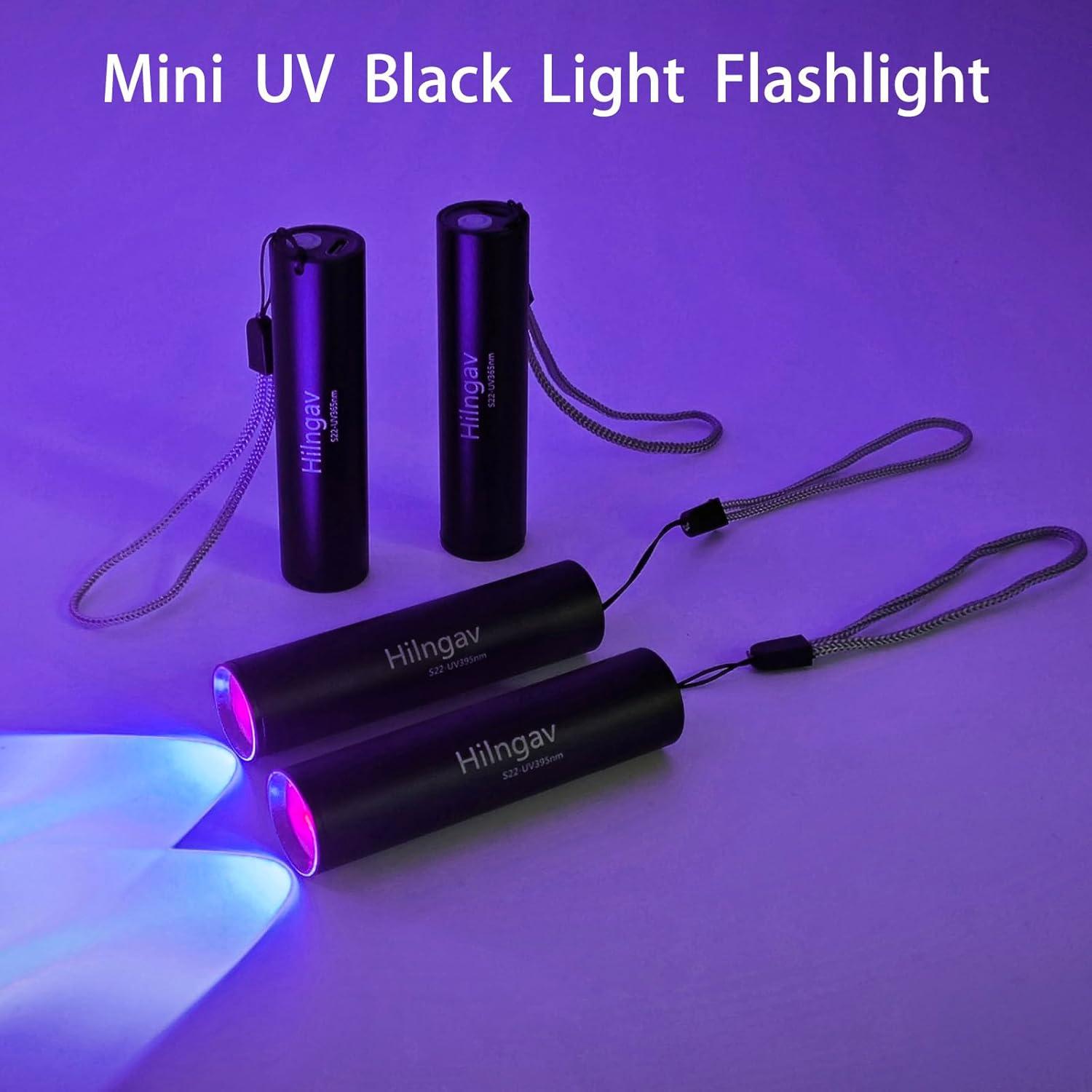 Paquete de 10 Linternas UV 395 NM Hilngav Recargables USB-C