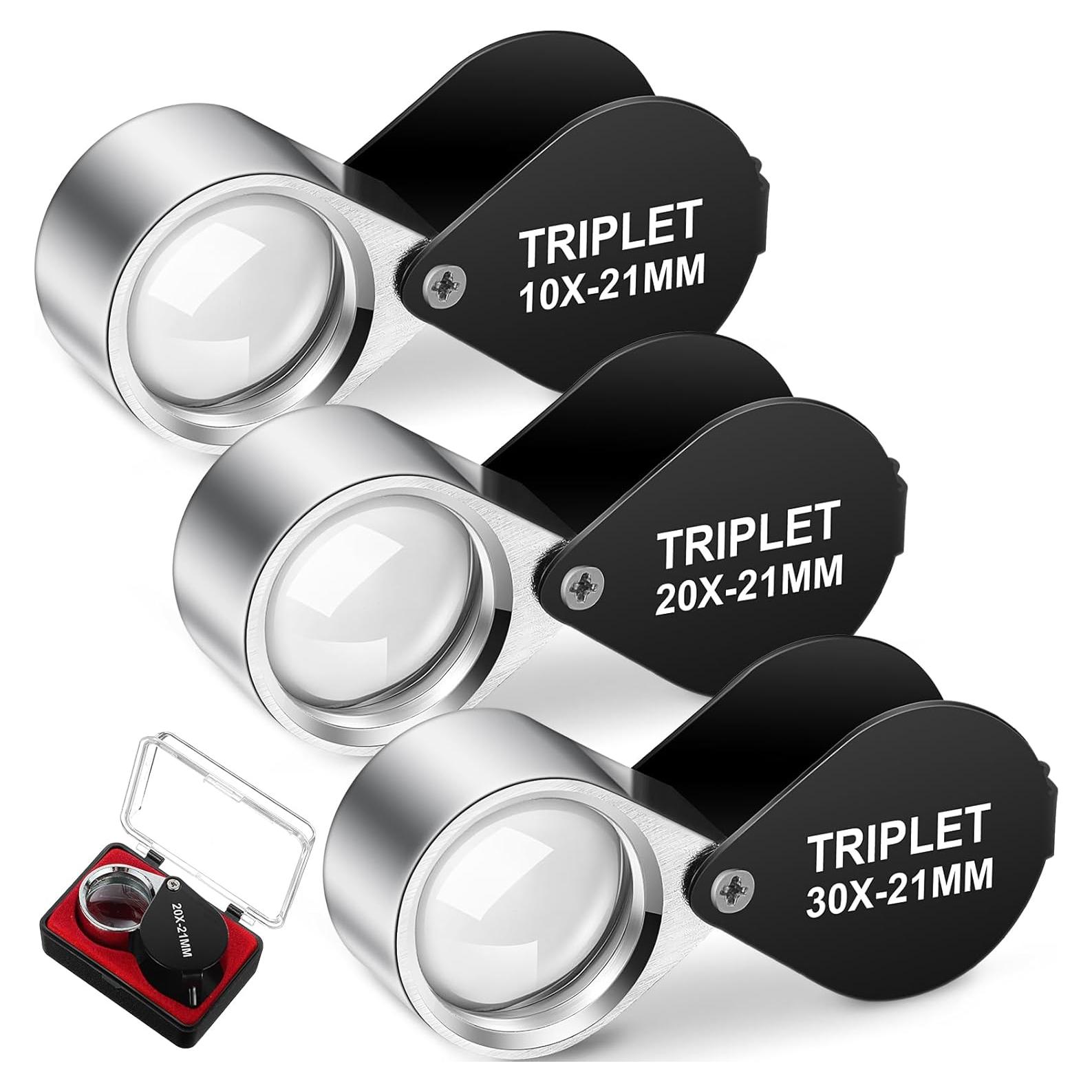 Conjunto de Lupa de Joyero Frienda 3 Piezas 10X 20X 30X