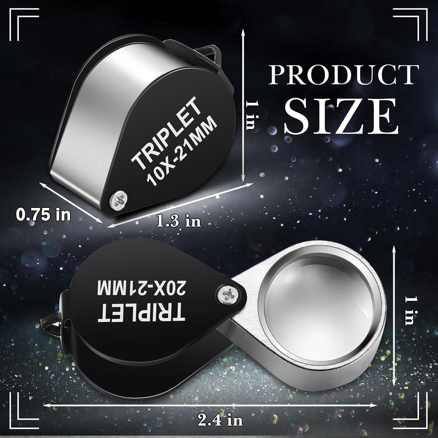 Conjunto de Lupa de Joyero Frienda 3 Piezas 10X 20X 30X