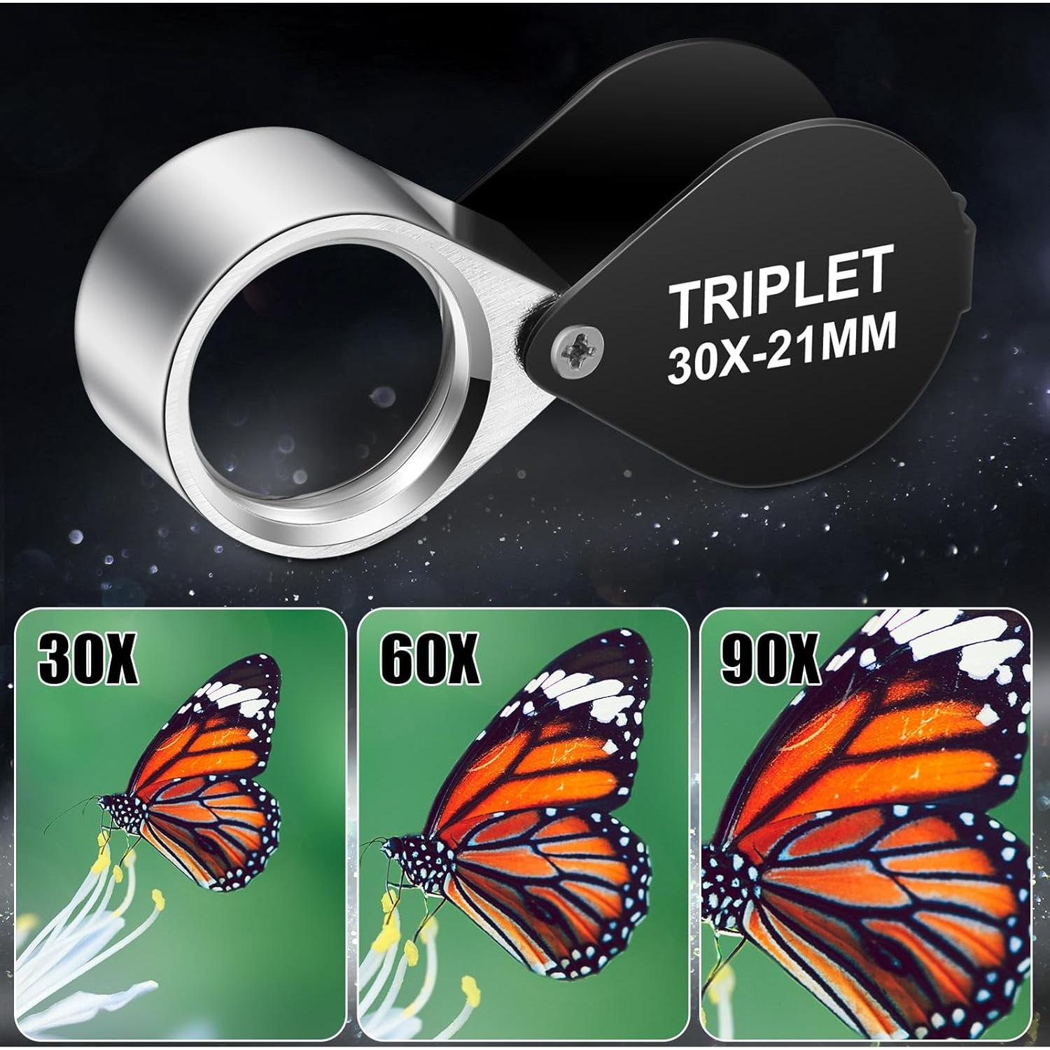 Conjunto de Lupa de Joyero Frienda 3 Piezas 10X 20X 30X