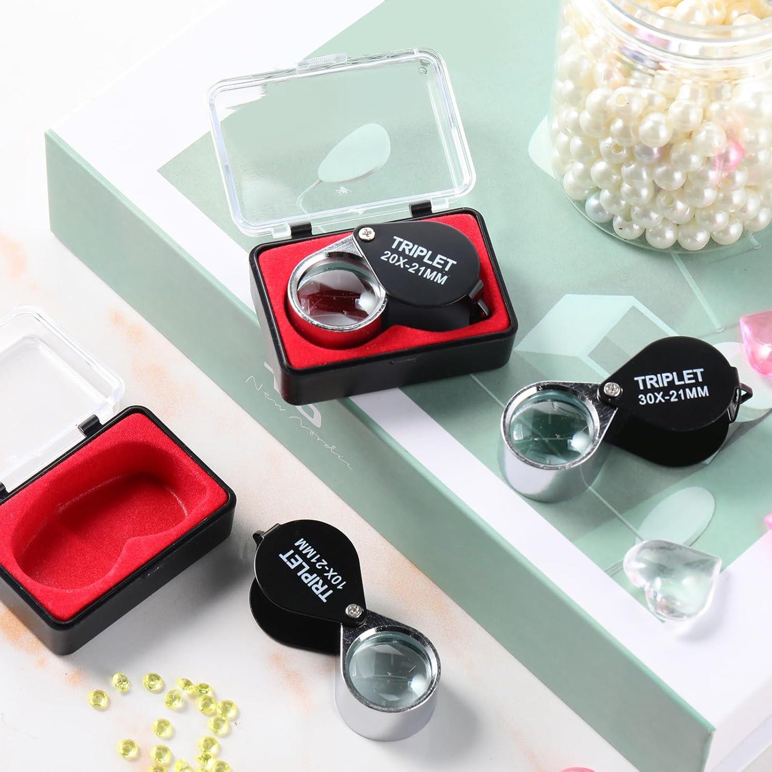 Conjunto de Lupa de Joyero Frienda 3 Piezas 10X 20X 30X