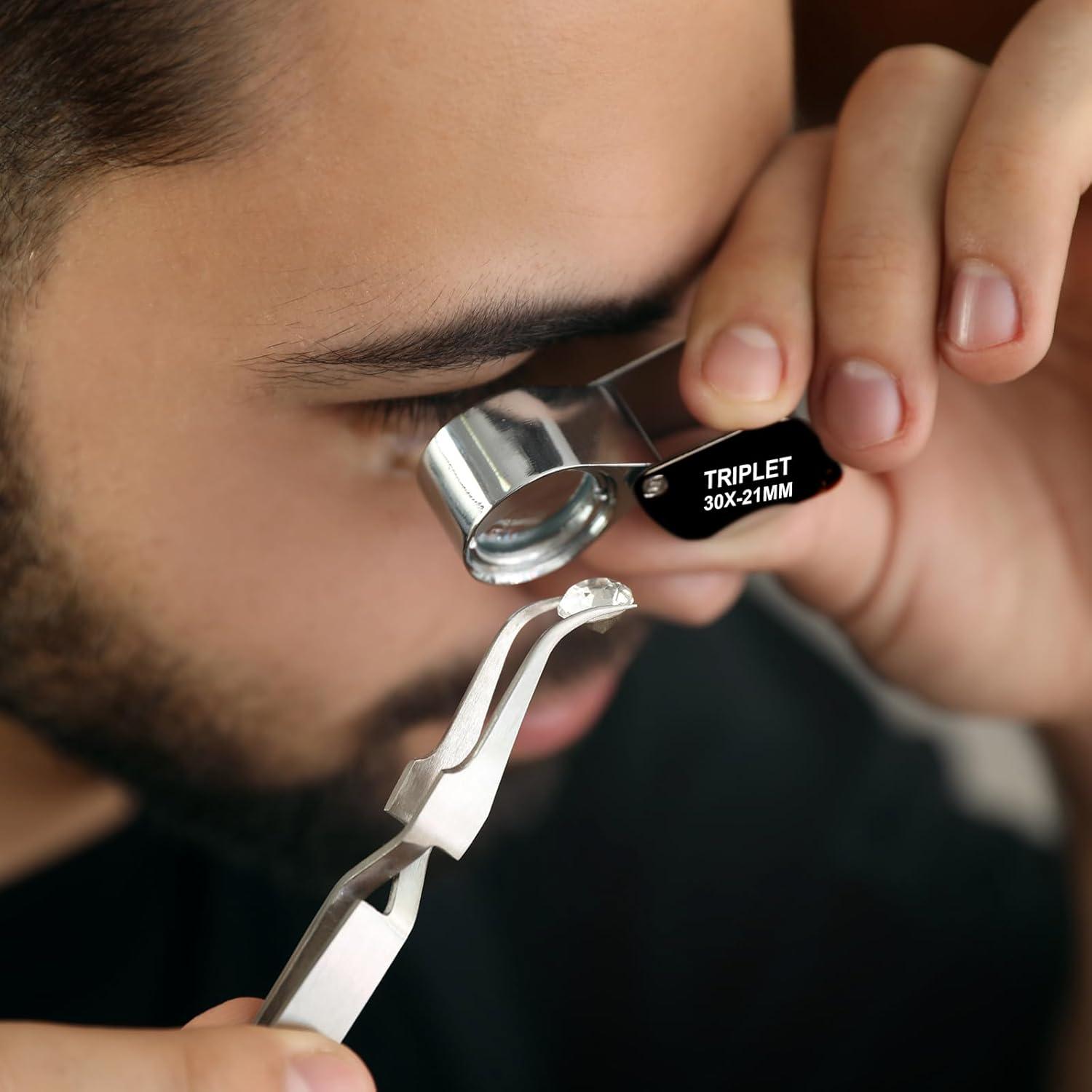 Conjunto de Lupa de Joyero Frienda 3 Piezas 10X 20X 30X