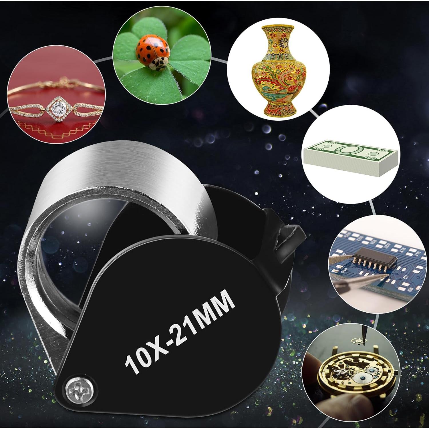 Conjunto de Lupa de Joyero Frienda 3 Piezas 10X 20X 30X