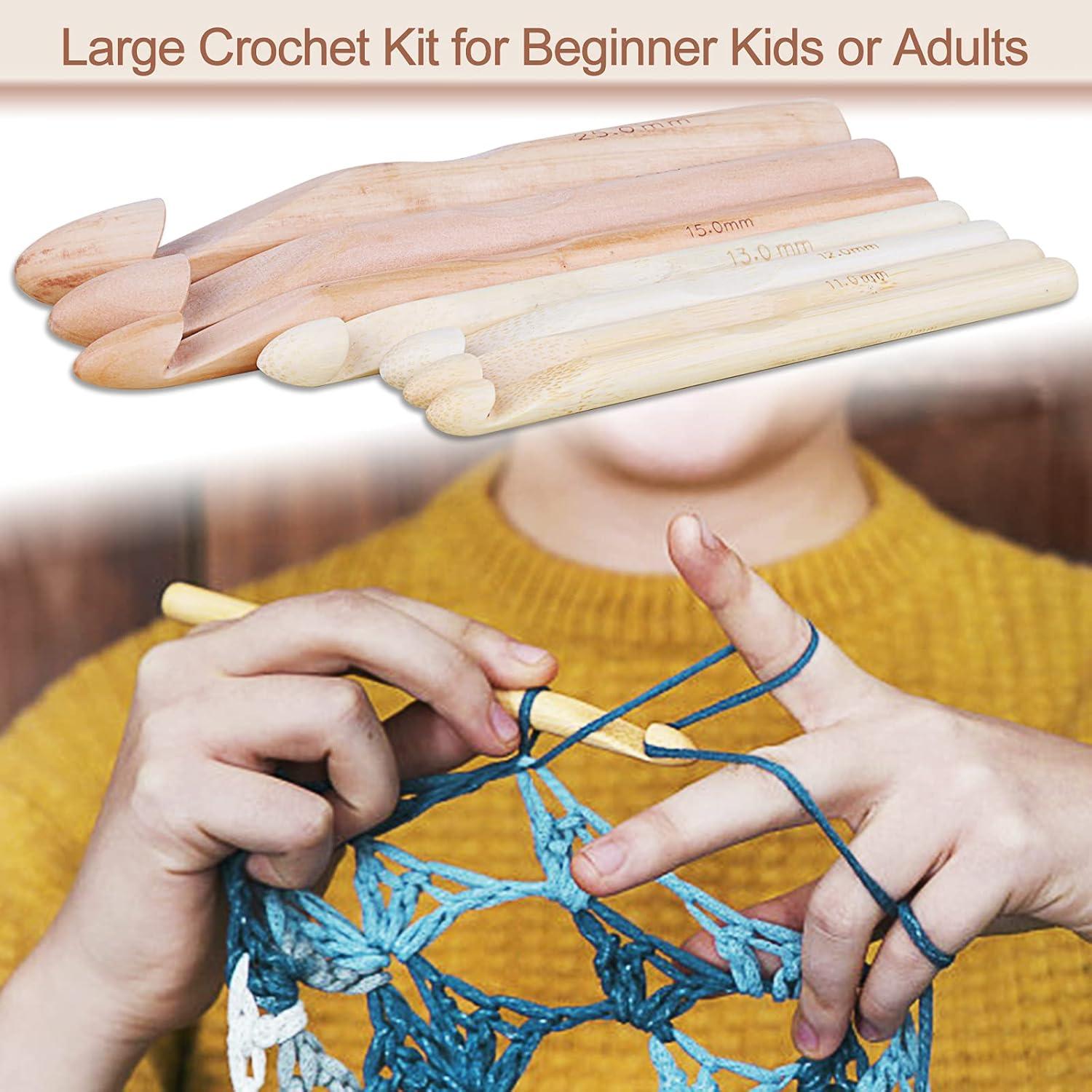 Juego de Ganchillos de Madera Coopay 7 Piezas 10-25 mm