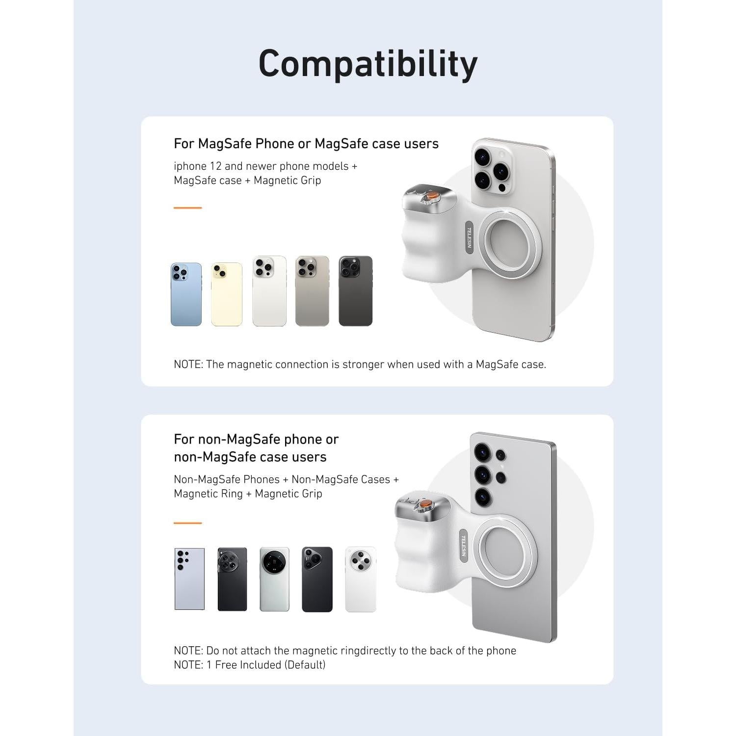 Agarre de Cámara Magnético TELESIN Fun Shot para Teléfono