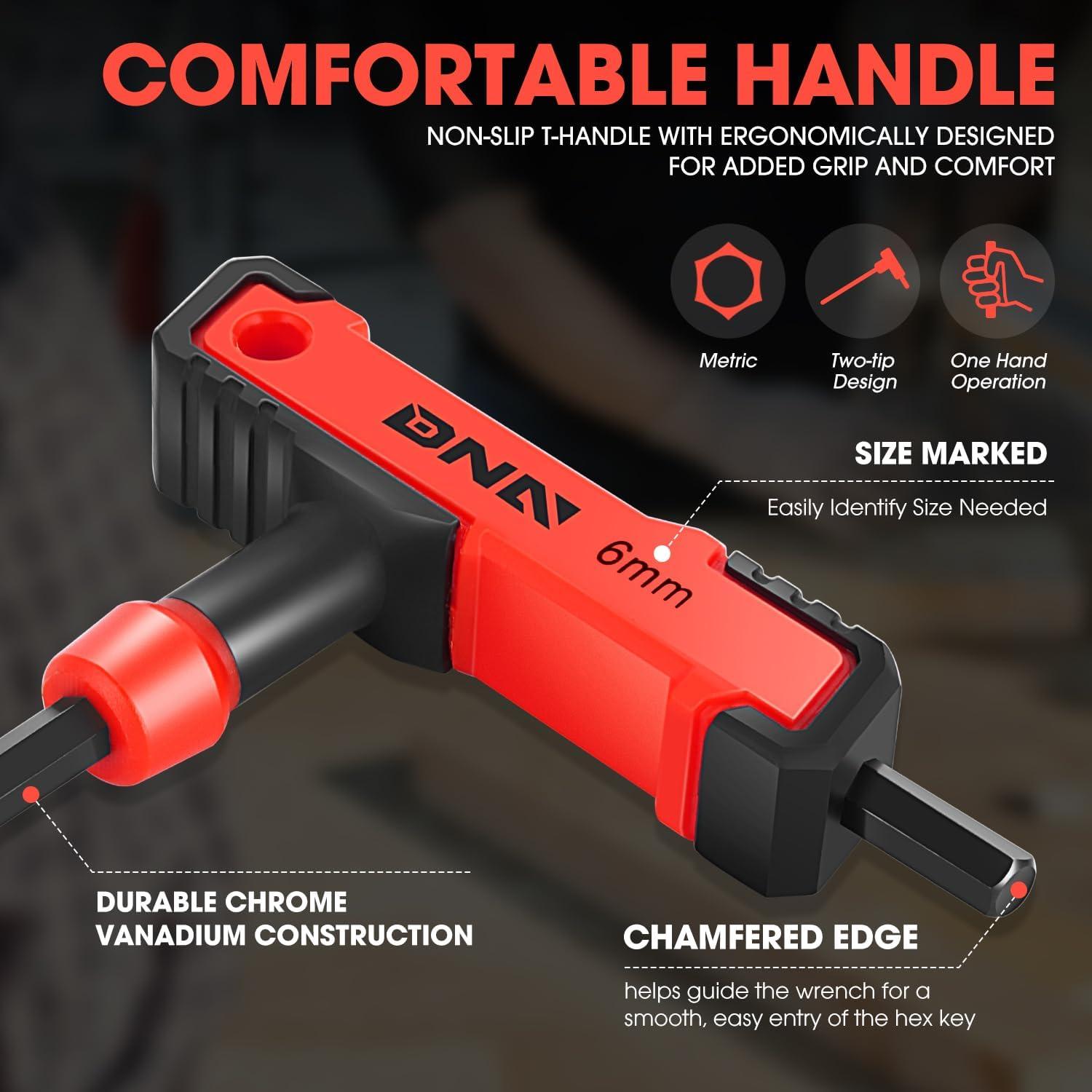 Juego de Llaves Hexagonales T-Handle 8 Piezas DNA MOTORING 2-10mm