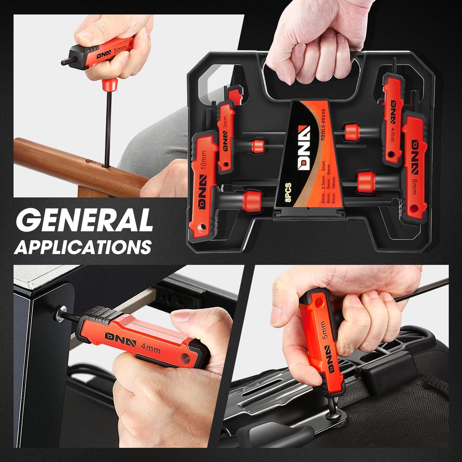 Juego de Llaves Hexagonales T-Handle 8 Piezas DNA MOTORING 2-10mm