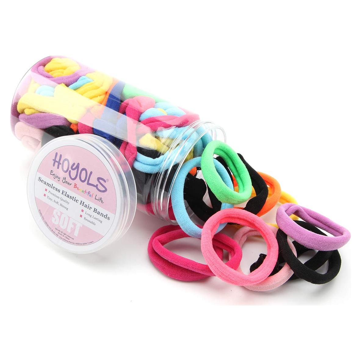 Gomas de Pelo Sin Costuras Hoyols 100 Piezas Coloridas 4cm