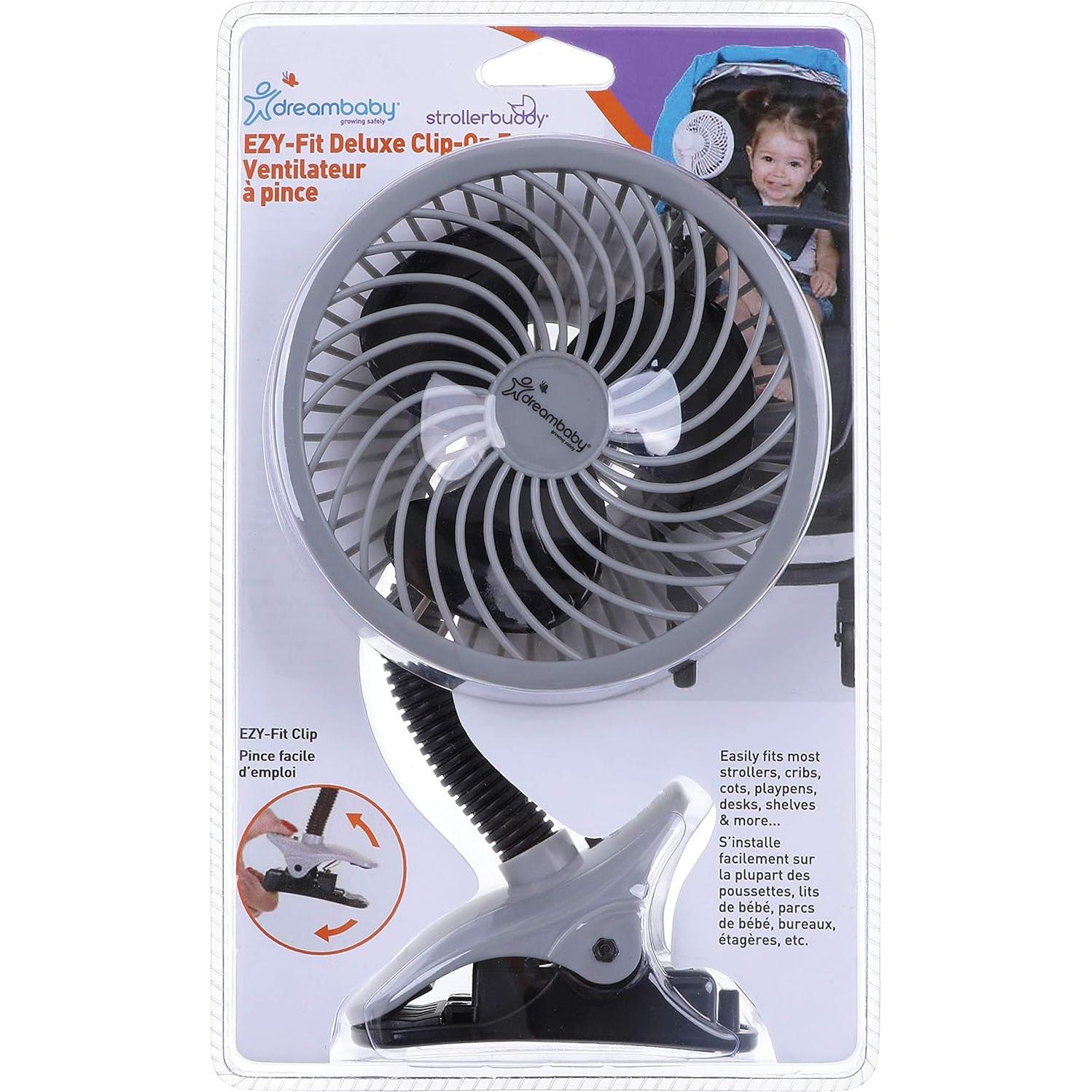 Dreambaby Caged Deluxe EZY-Fit Clip On Fan (Black)