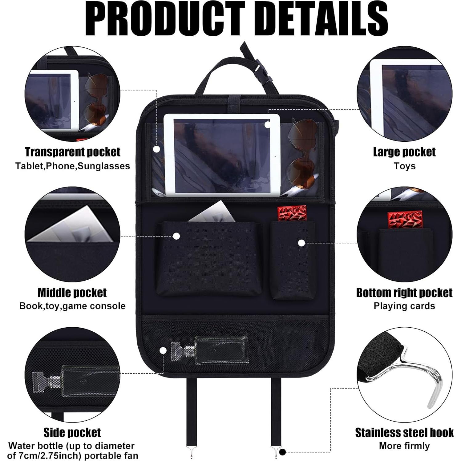 Organizador de Asiento Trasero Datanly con Bandeja Plegable 2 Pcs