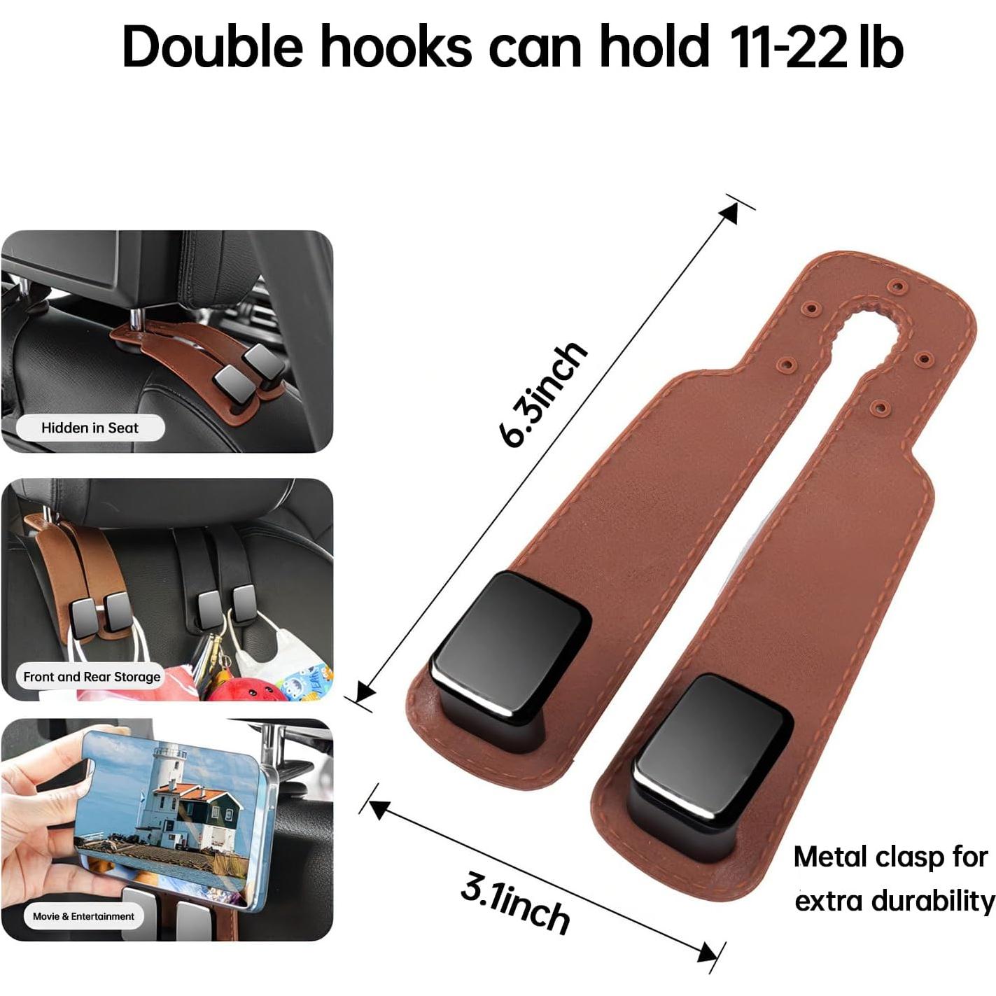 Ganchos para Reposacabezas VisionSync CA027 - 2 Piezas Marrón