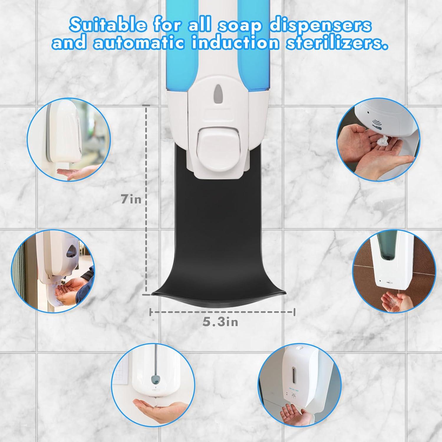 Soporte de Dispensador de Jabón ZIOZERTT con Bandeja Antigoteo Negro