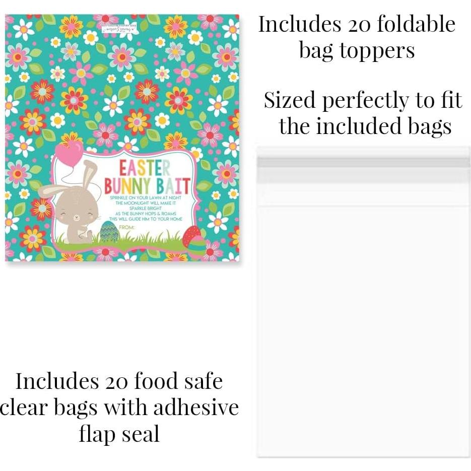 Topes de Bolsa de Cebos de Conejo de Pascua Amanda Creation - 20 Unidades