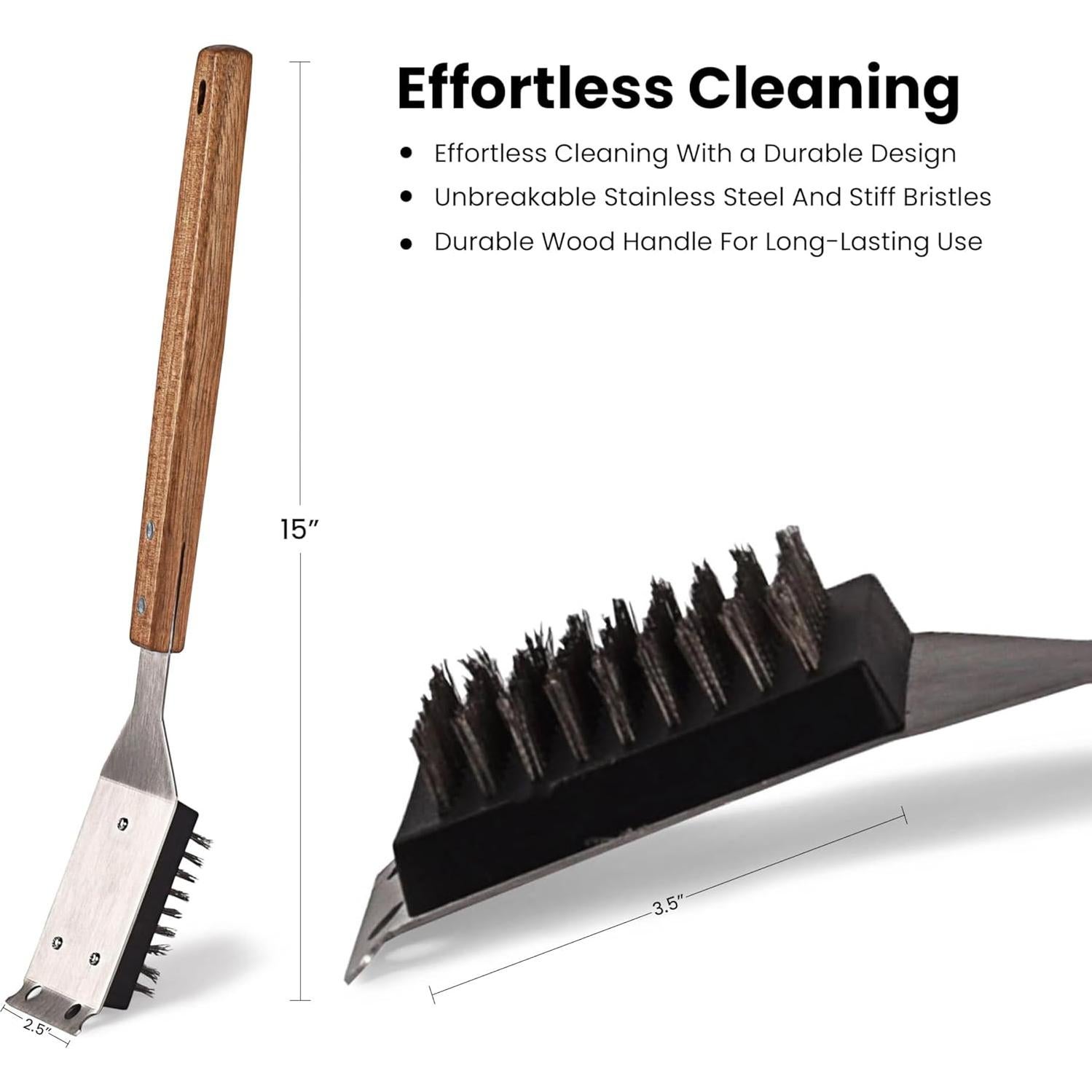 Cepillo para Parrilla DHAMPOOH con Cabezal Reemplazable 38.1 cm