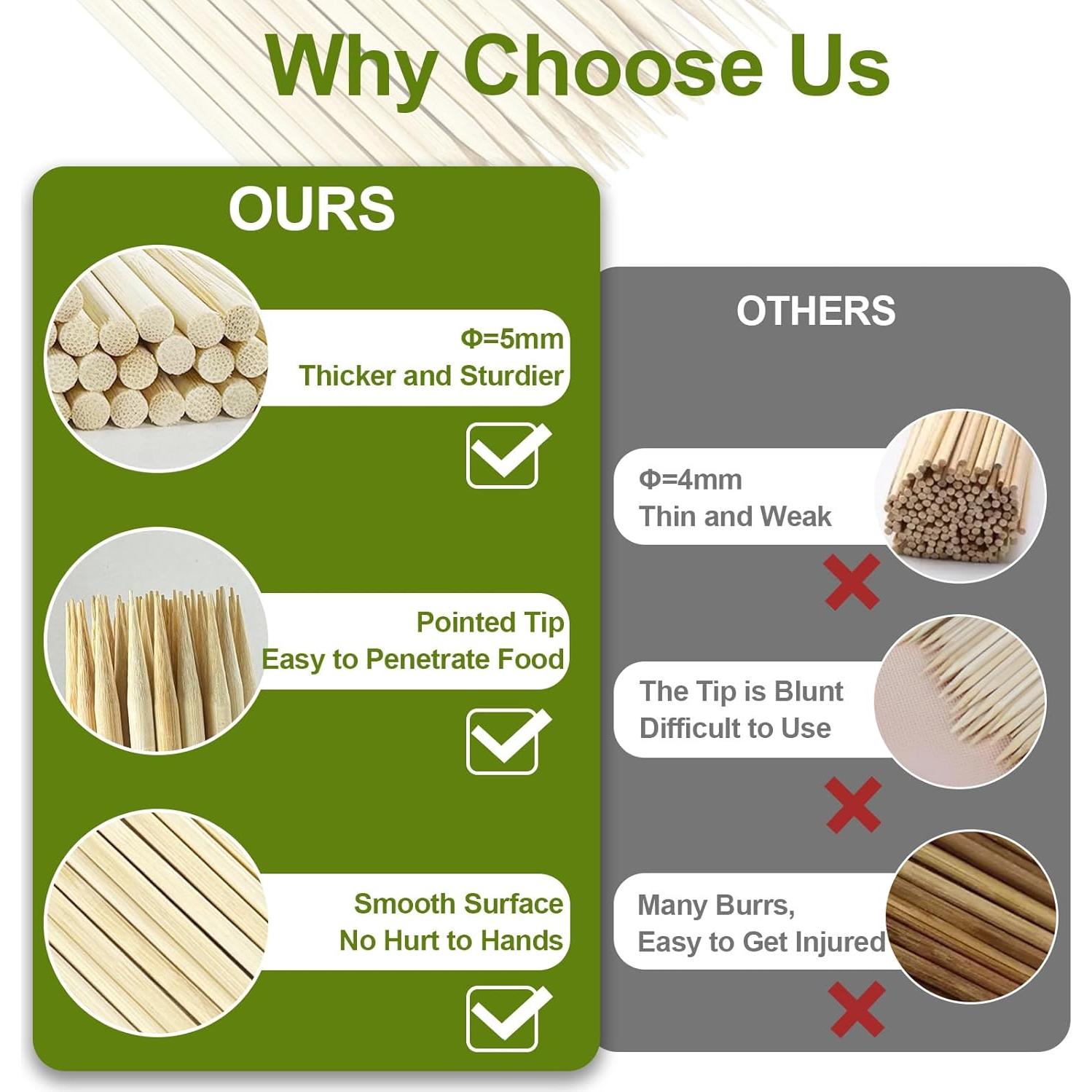 Palitos de S'mores de Bambú CrazyTerra 50 Pcs 40.64 cm