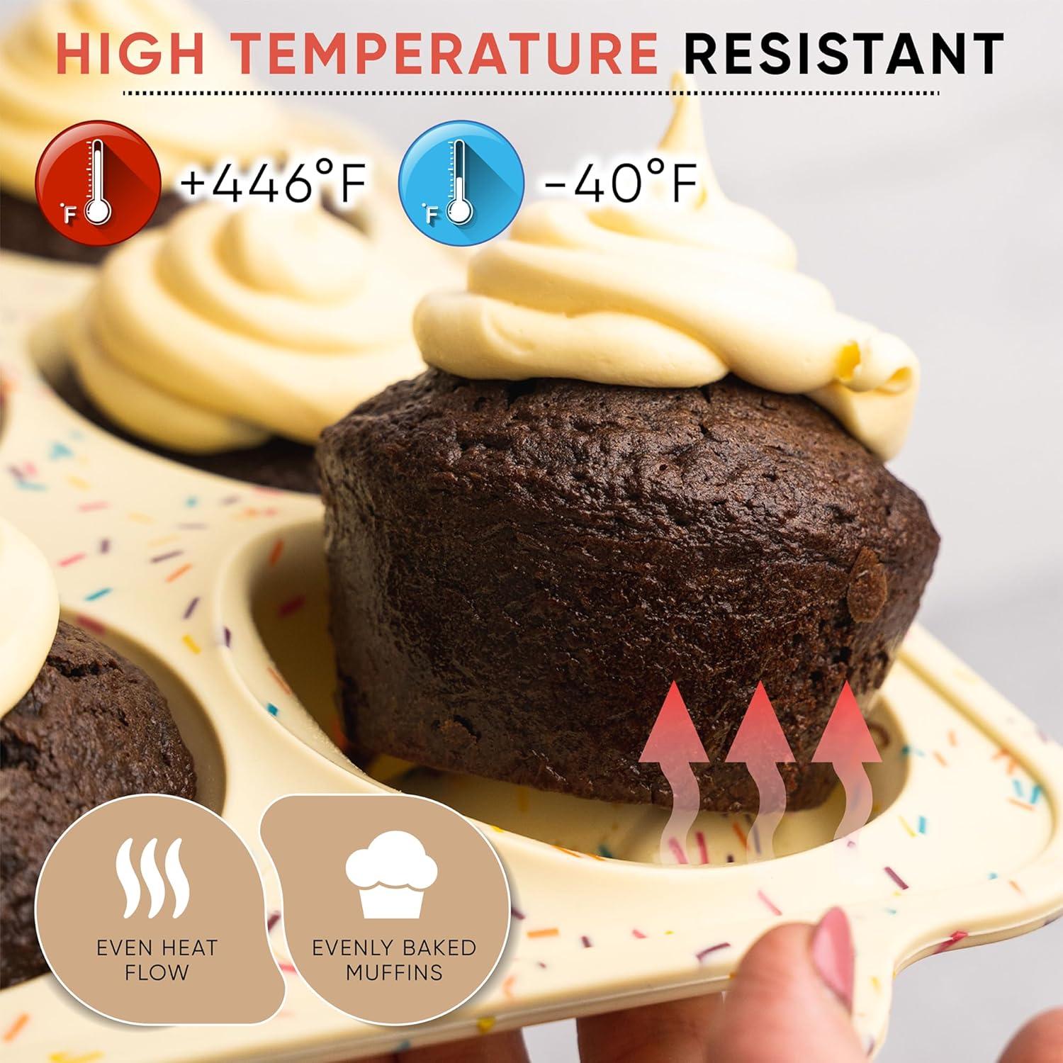 Moldes de Silicona para Muffins Bake Boss - Paquete de 2, 6 Tazas