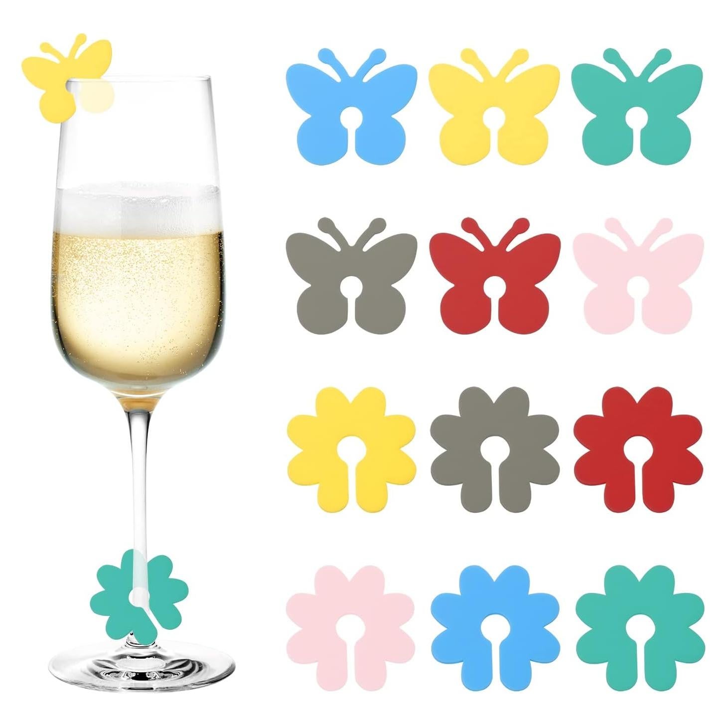 Marcadores de Copas de Vino PENTA ANGEL 12 Pcs Silicona Coloridos