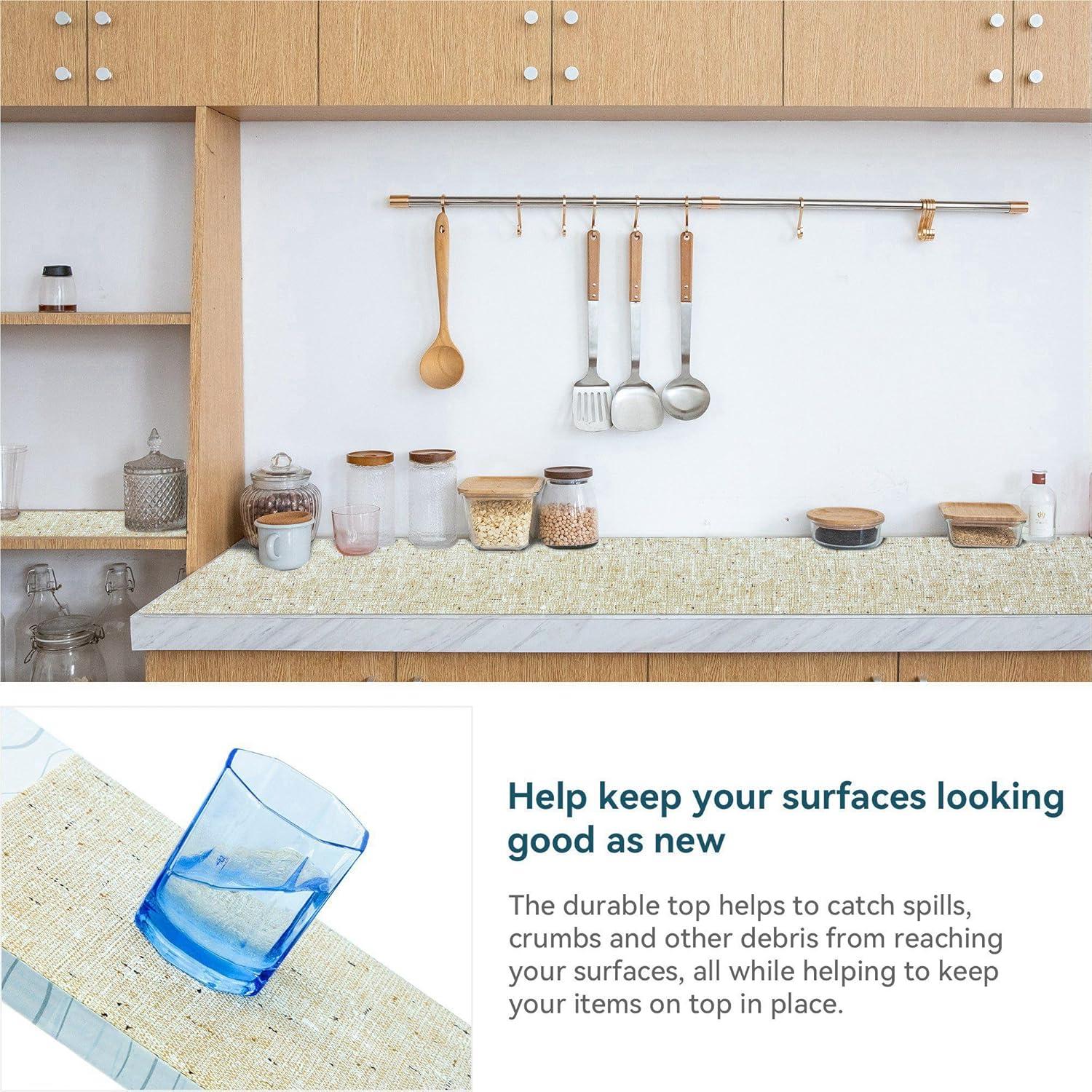 Forro de estantería no adhesivo DwellAid 30.48x152.4 cm beige