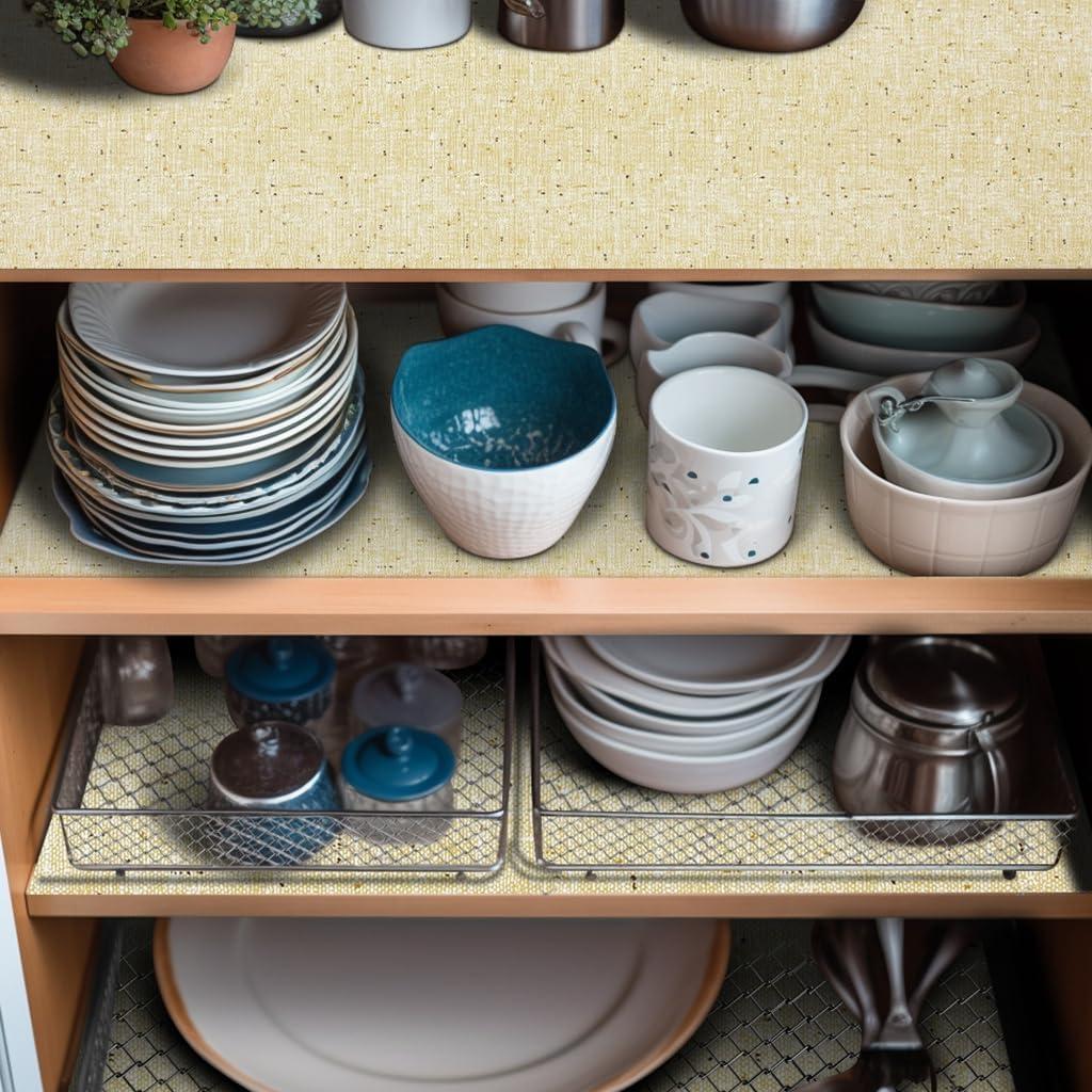 Forro de estantería no adhesivo DwellAid 30.48x152.4 cm beige