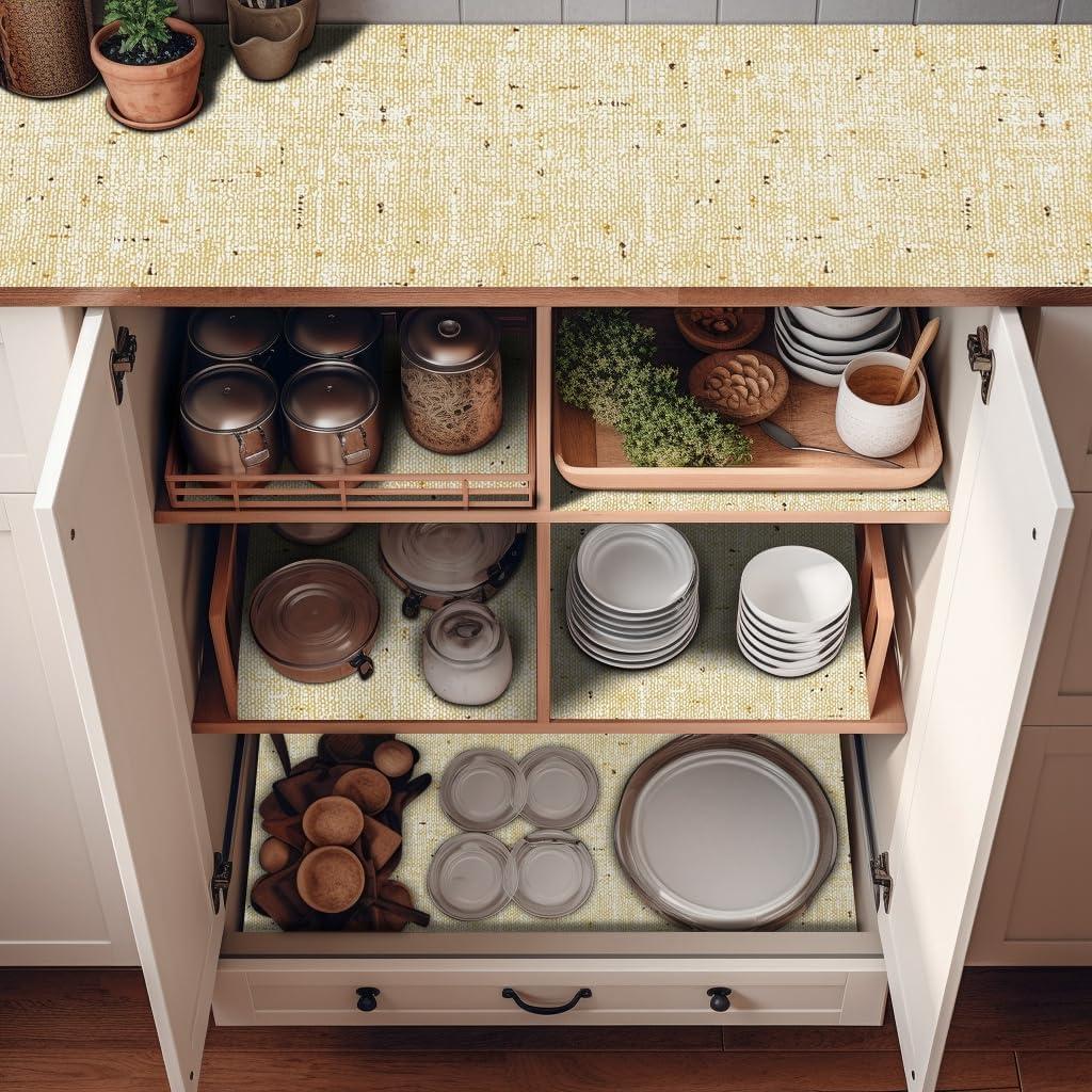 Forro de estantería no adhesivo DwellAid 30.48x152.4 cm beige