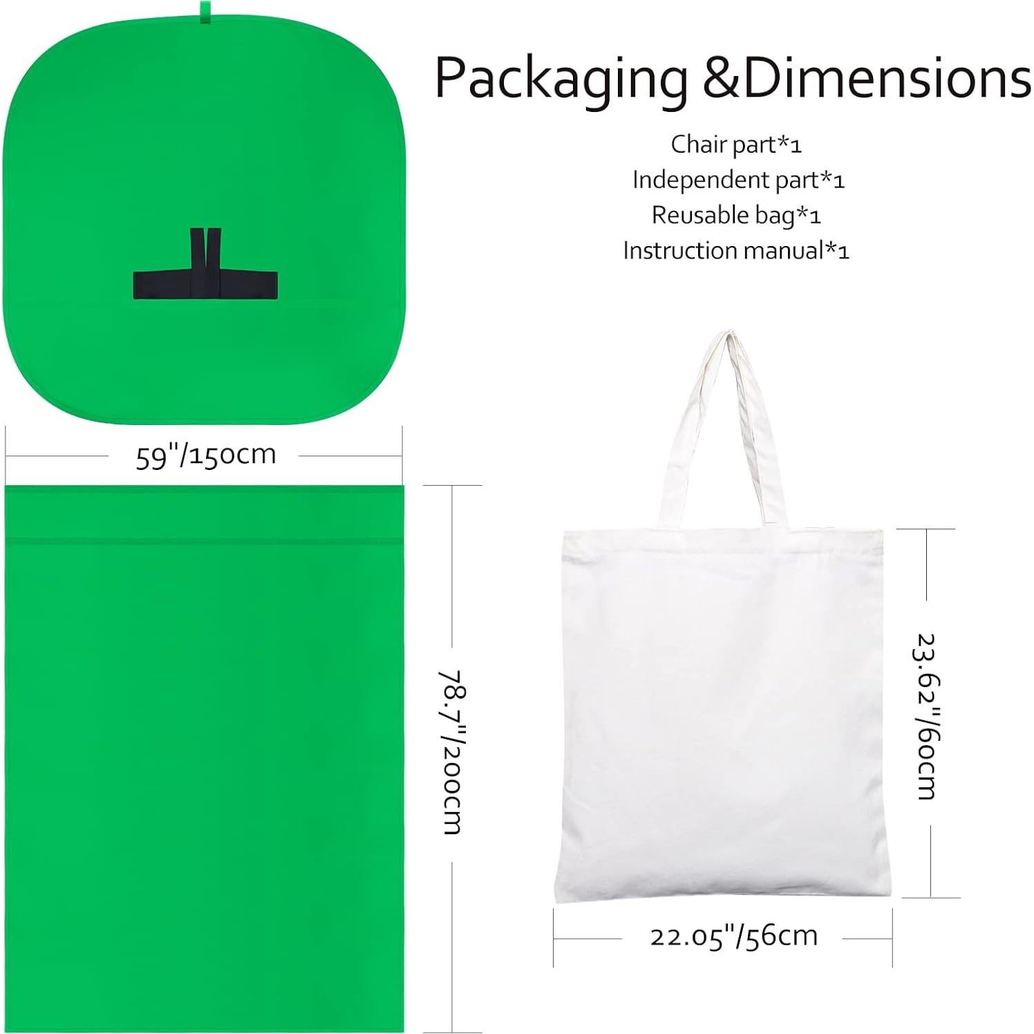 Silla Pantalla Verde RGTBANWPN 152x152cm Plegable Chroma Key