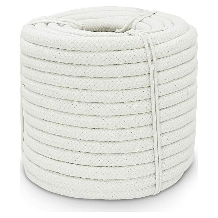 Cuerda trenzada de algodón Aoneky 1.27 cm x 15.24 m beige