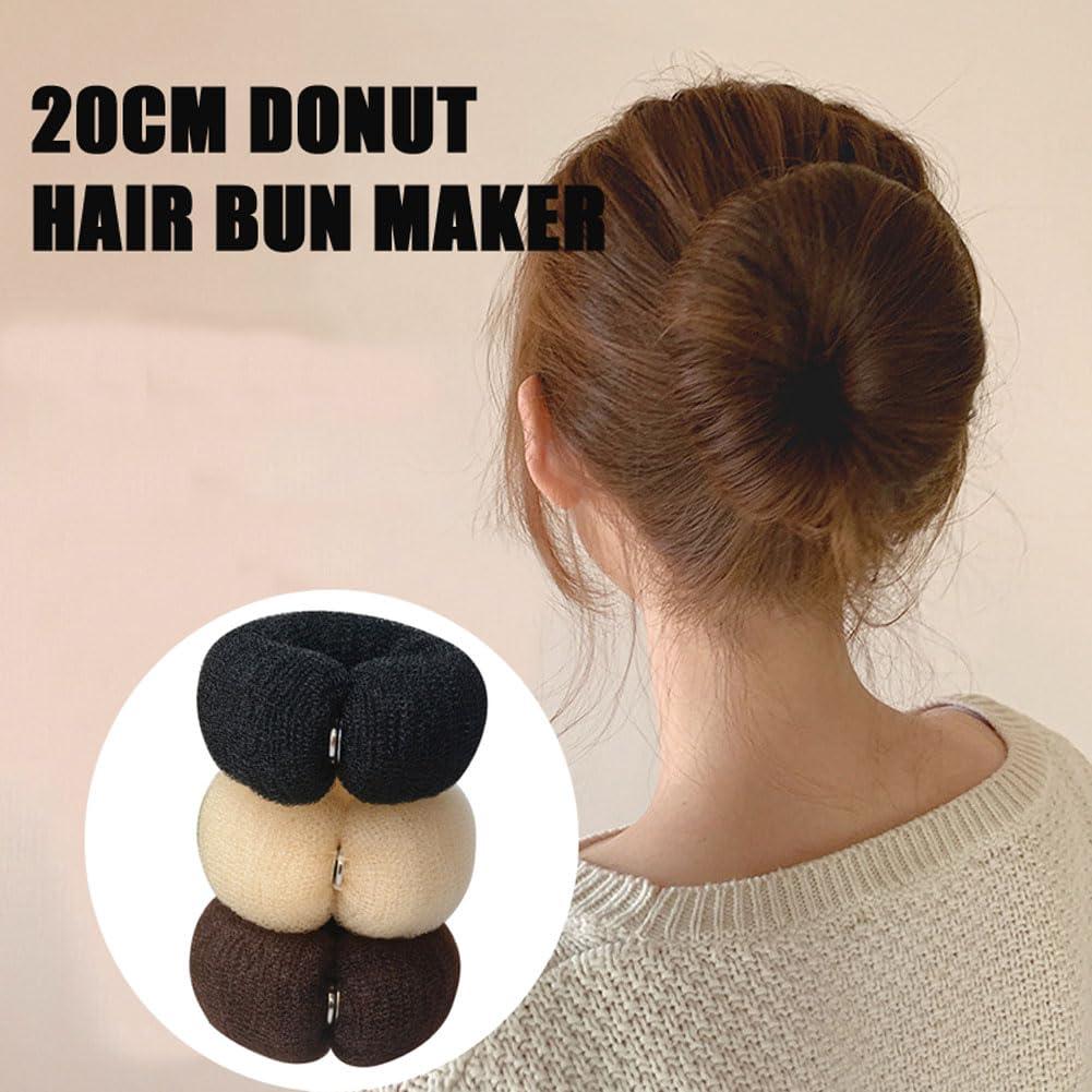 2 Piezas Donut Hair Bun Maker QUUPY - Nylon 20cm para Mujeres