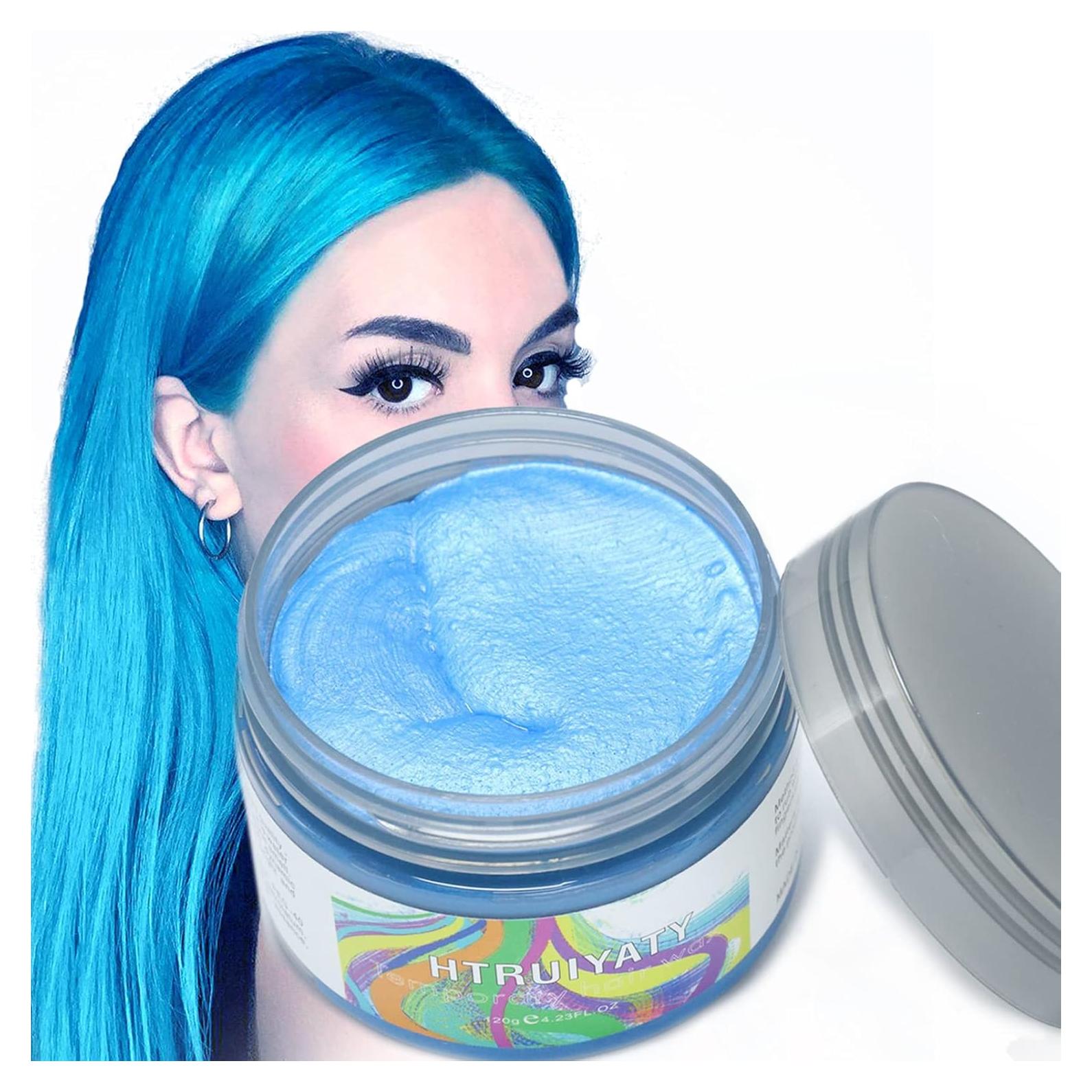 Cera de Color Azul Temporal HTRUIYA 120g para Cabello