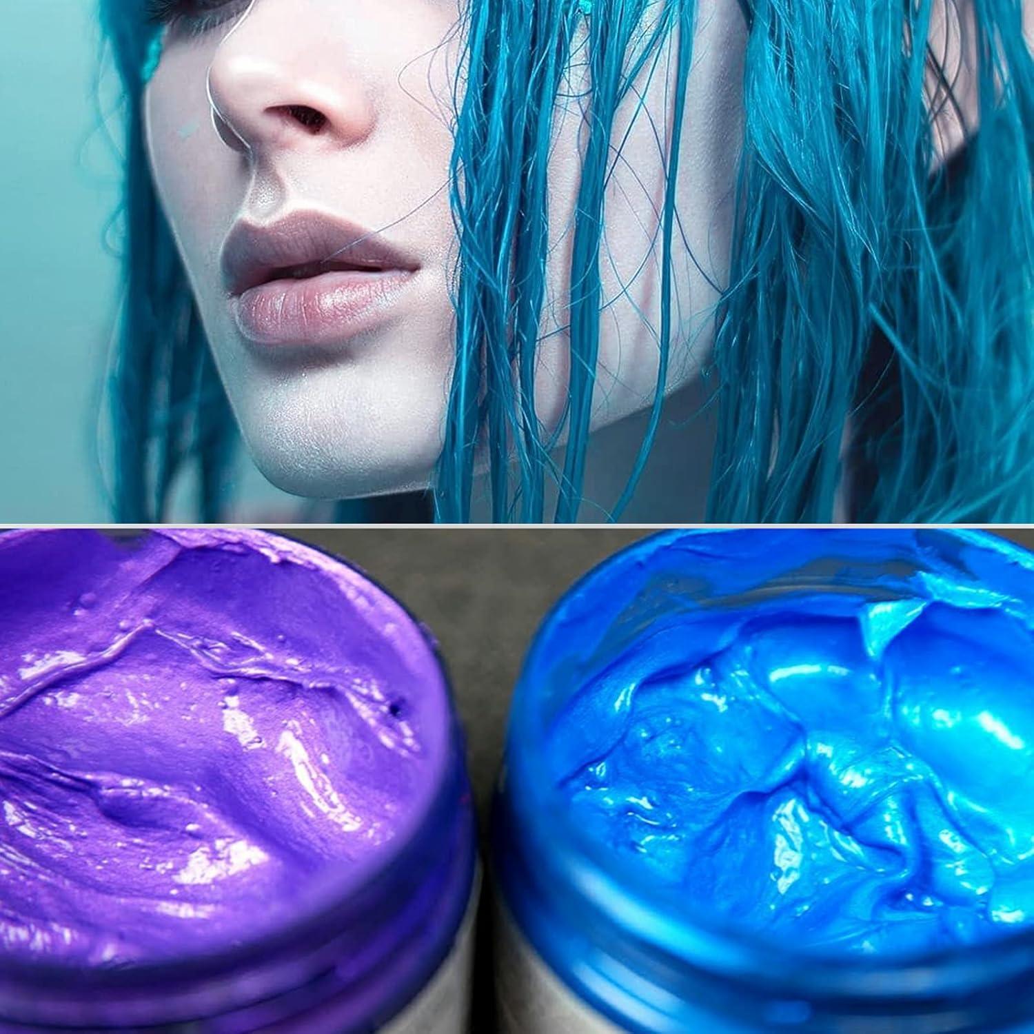 Cera de Color Azul Temporal HTRUIYA 120g para Cabello