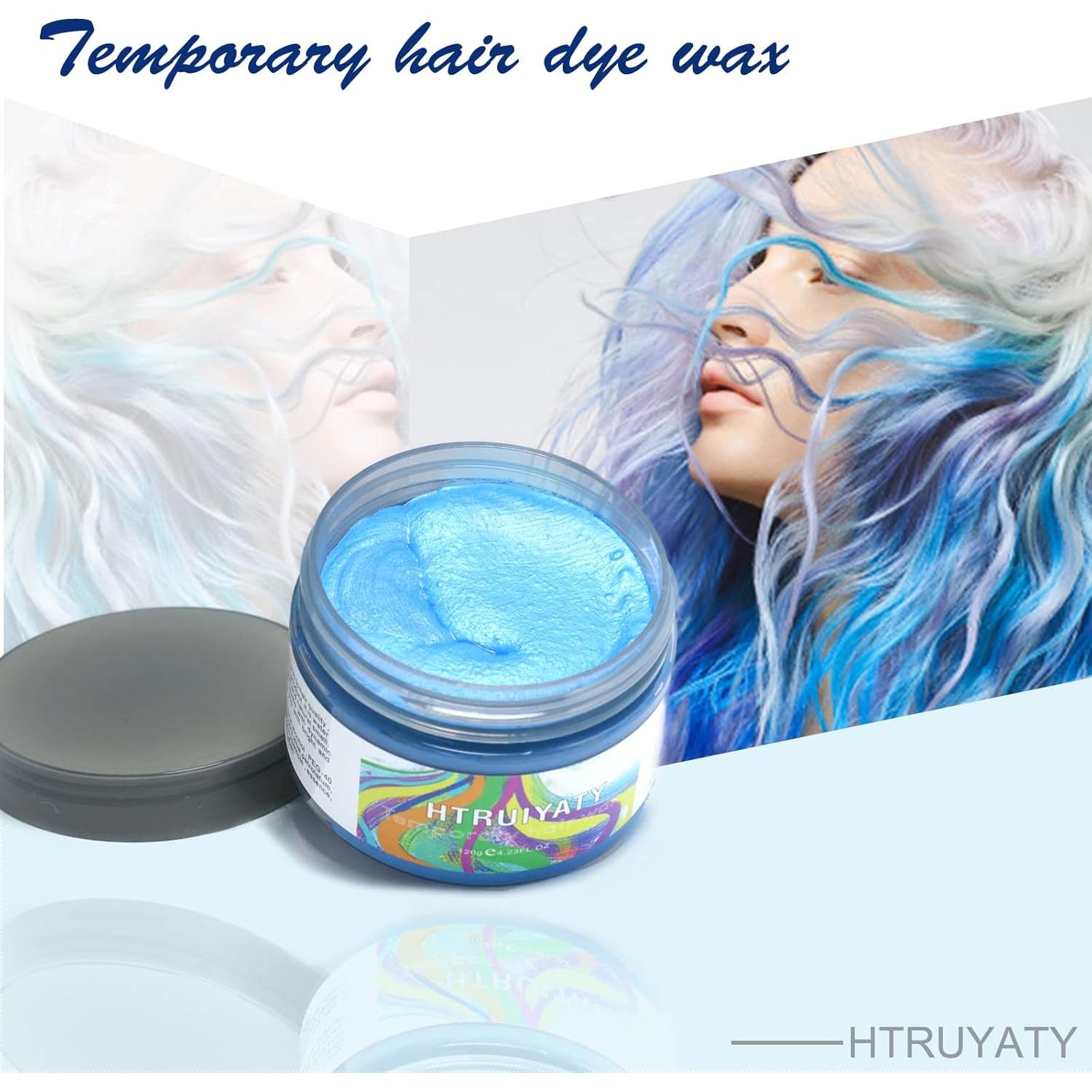 Cera de Color Azul Temporal HTRUIYA 120g para Cabello