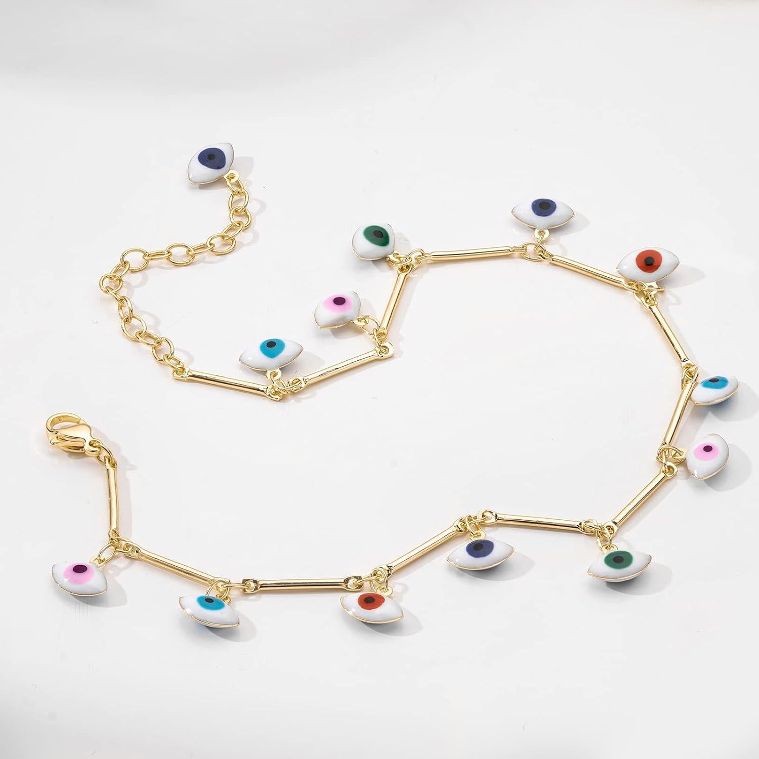 Pulsera de Tobillo Fettero para Mujeres Chapada en Oro 21.1cm