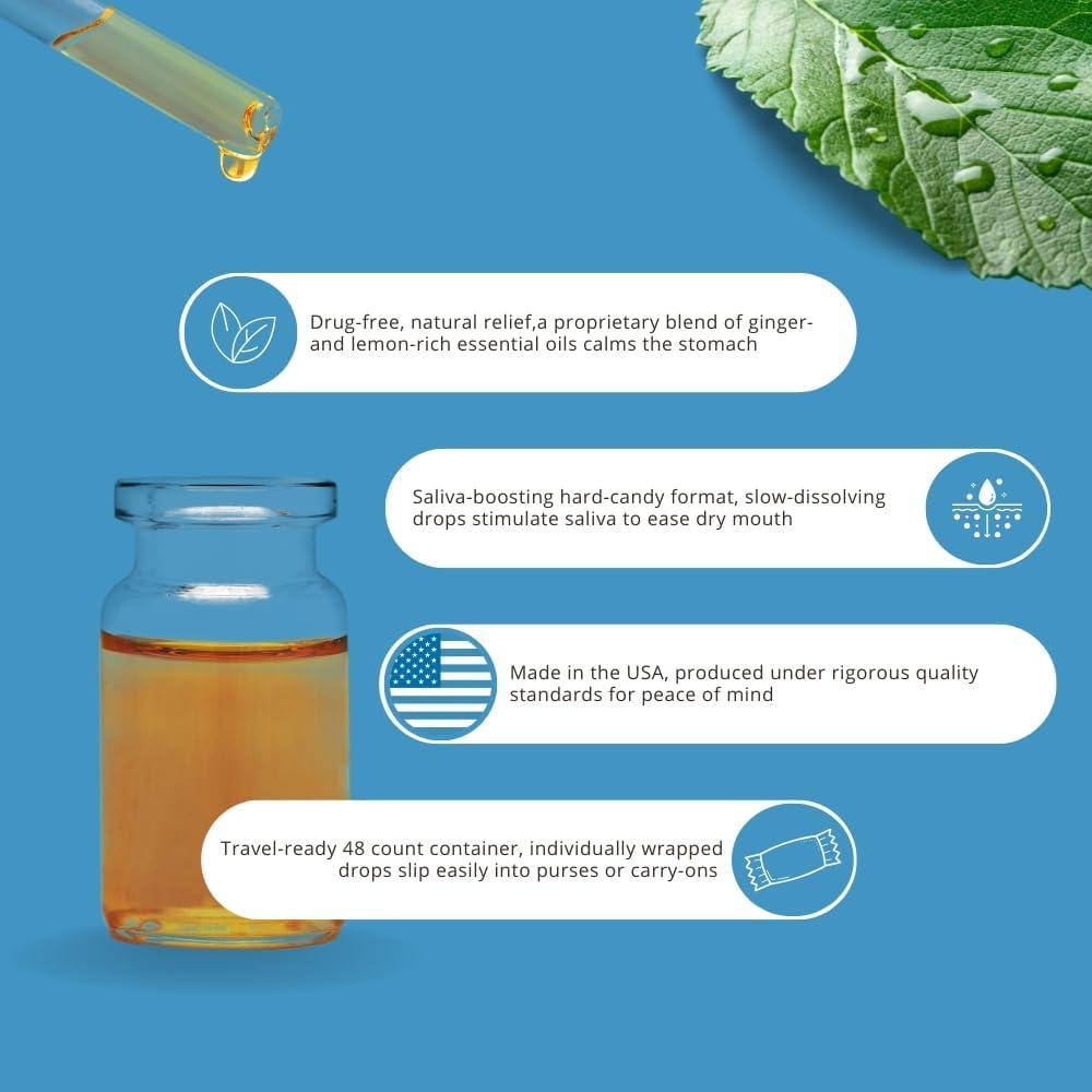 Gotas Queasy Drops Tres Lollies - Alivio Nauseas Embarazo 48u