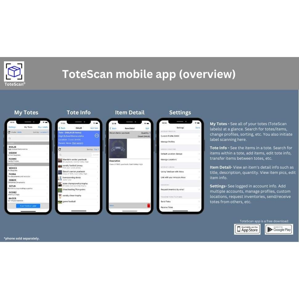 Etiquetas QR Multicolor ToteScan para Organización 48 Unidades