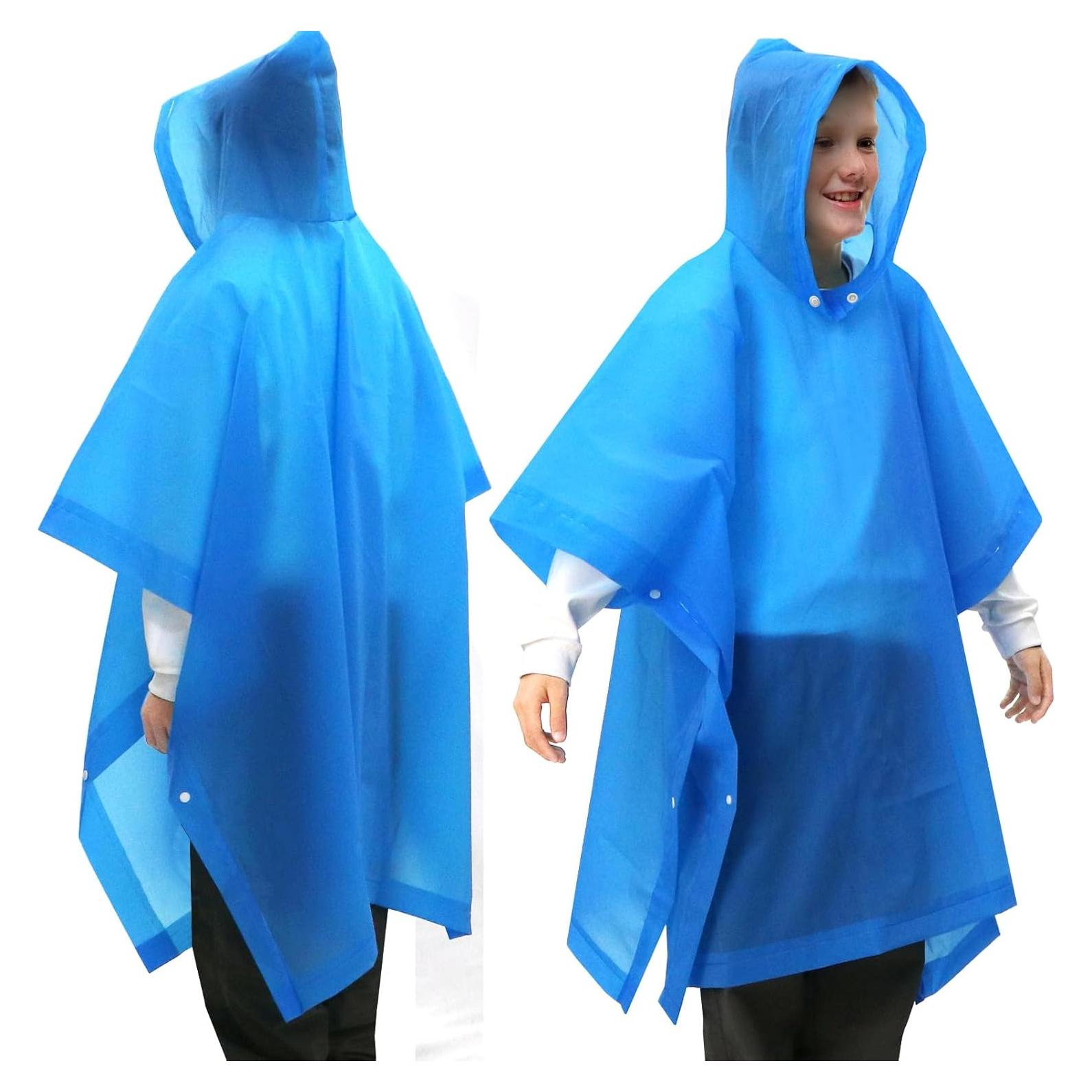 Ponchos de Lluvia Impermeables ANYOO para Niños - 2 Paquete Azul
