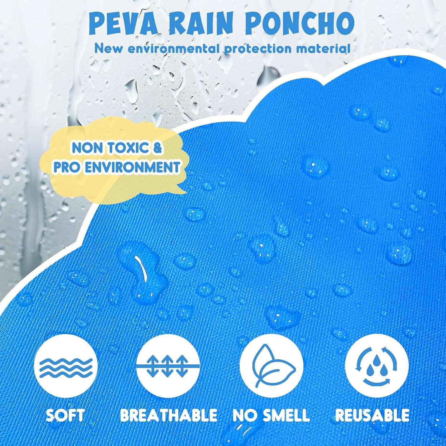 Ponchos de Lluvia Impermeables ANYOO para Niños - 2 Paquete Azul