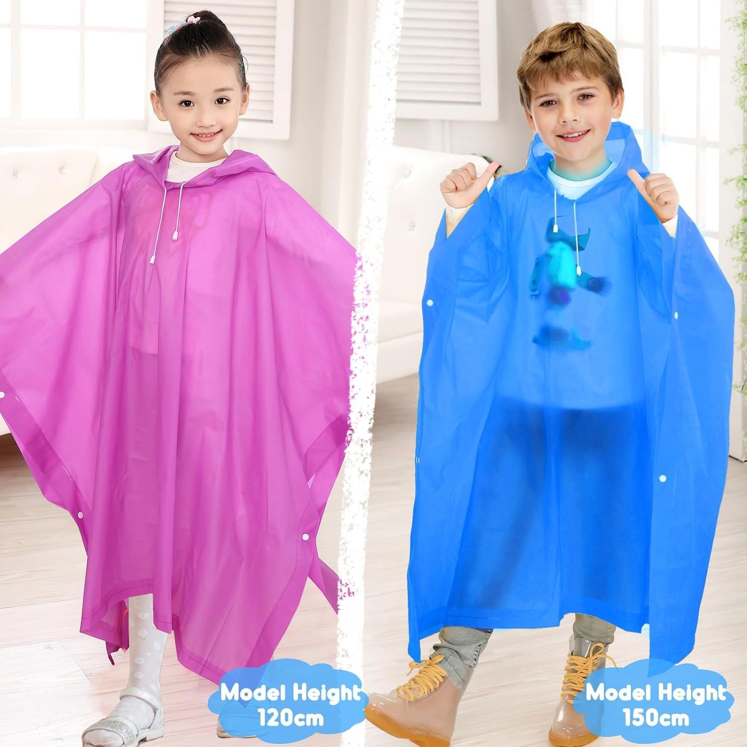 Ponchos de Lluvia Impermeables ANYOO para Niños - 2 Paquete Azul