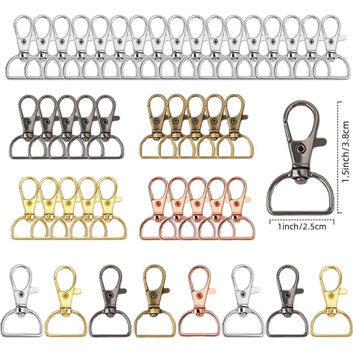 50 Ganchos de Cierre Giratorio Segauin 2.54 cm Metal Negro