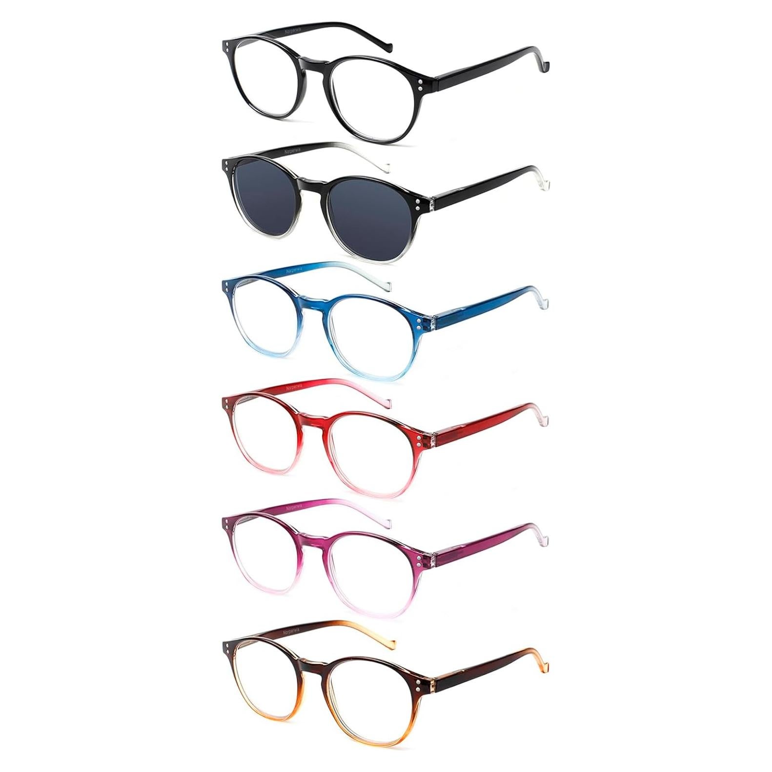 Gafas de Lectura NORPERWIS 5 Pares con Luz Azul 2.25x