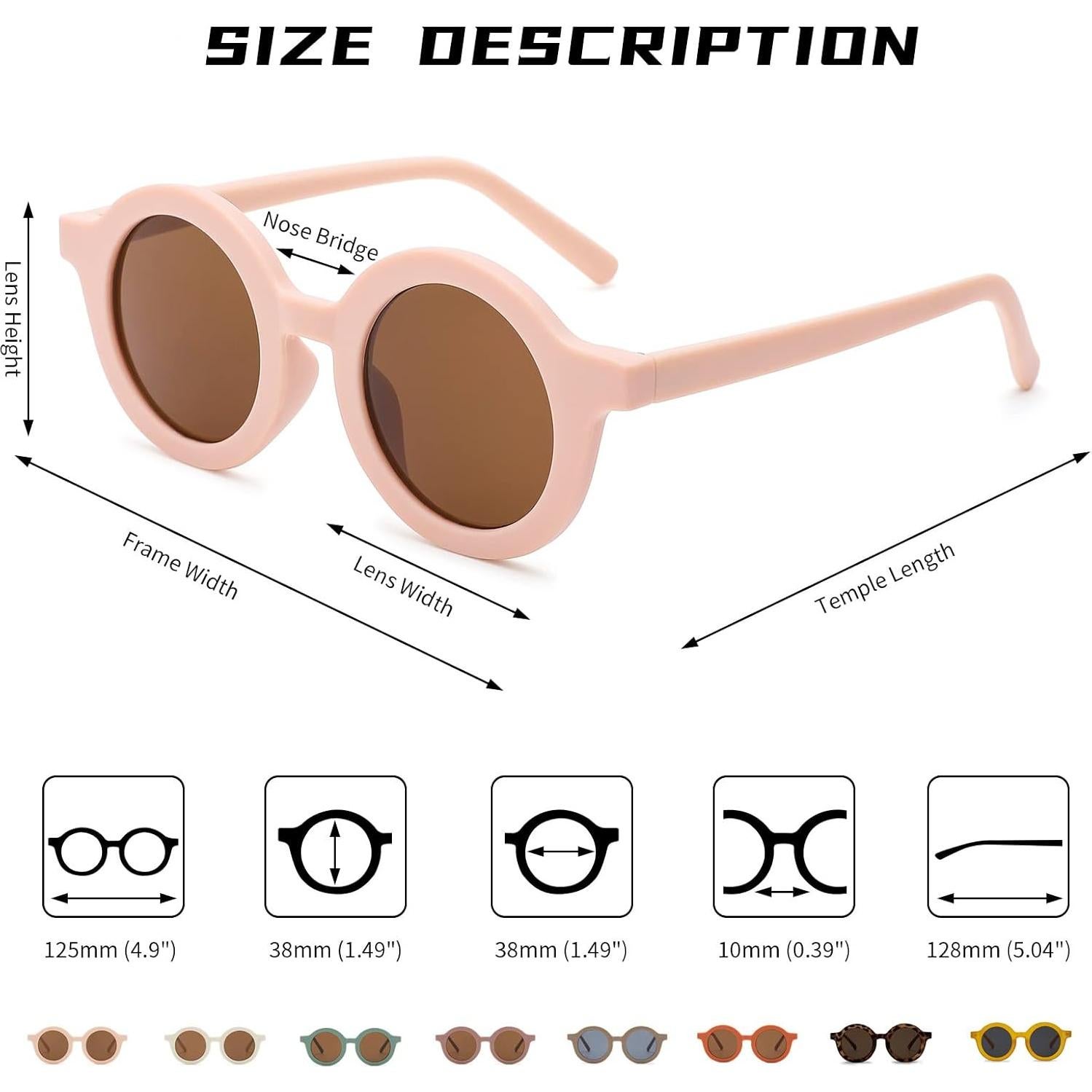 Gafas de sol redondas COASION UV400 para niños 2-10 años