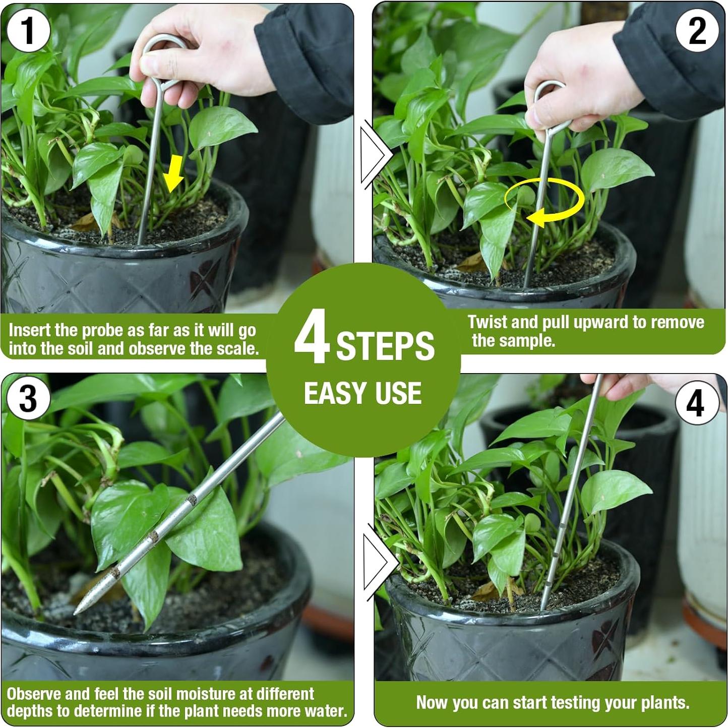 Medidor de Humedad de Suelo Lichtund 25.4 cm para Plantas