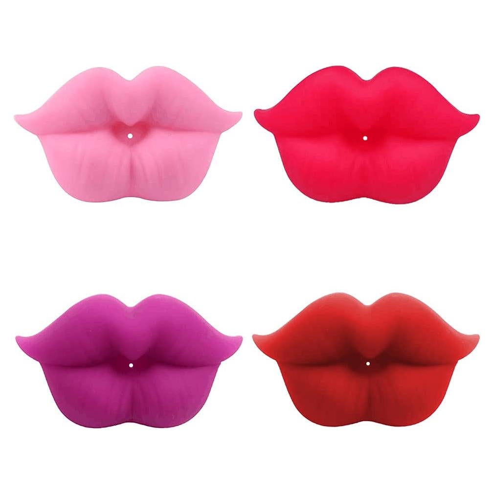 4 Chupetes Divertidos de Silicona para Bebé - Labios, BPA Free