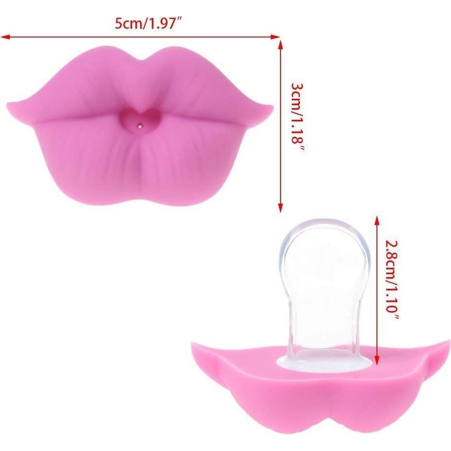 4 Chupetes Divertidos de Silicona para Bebé - Labios, BPA Free