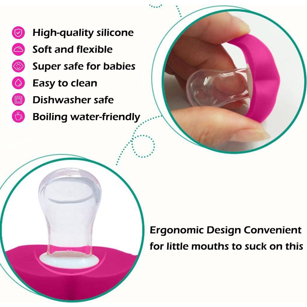 4 Chupetes Divertidos de Silicona para Bebé - Labios, BPA Free