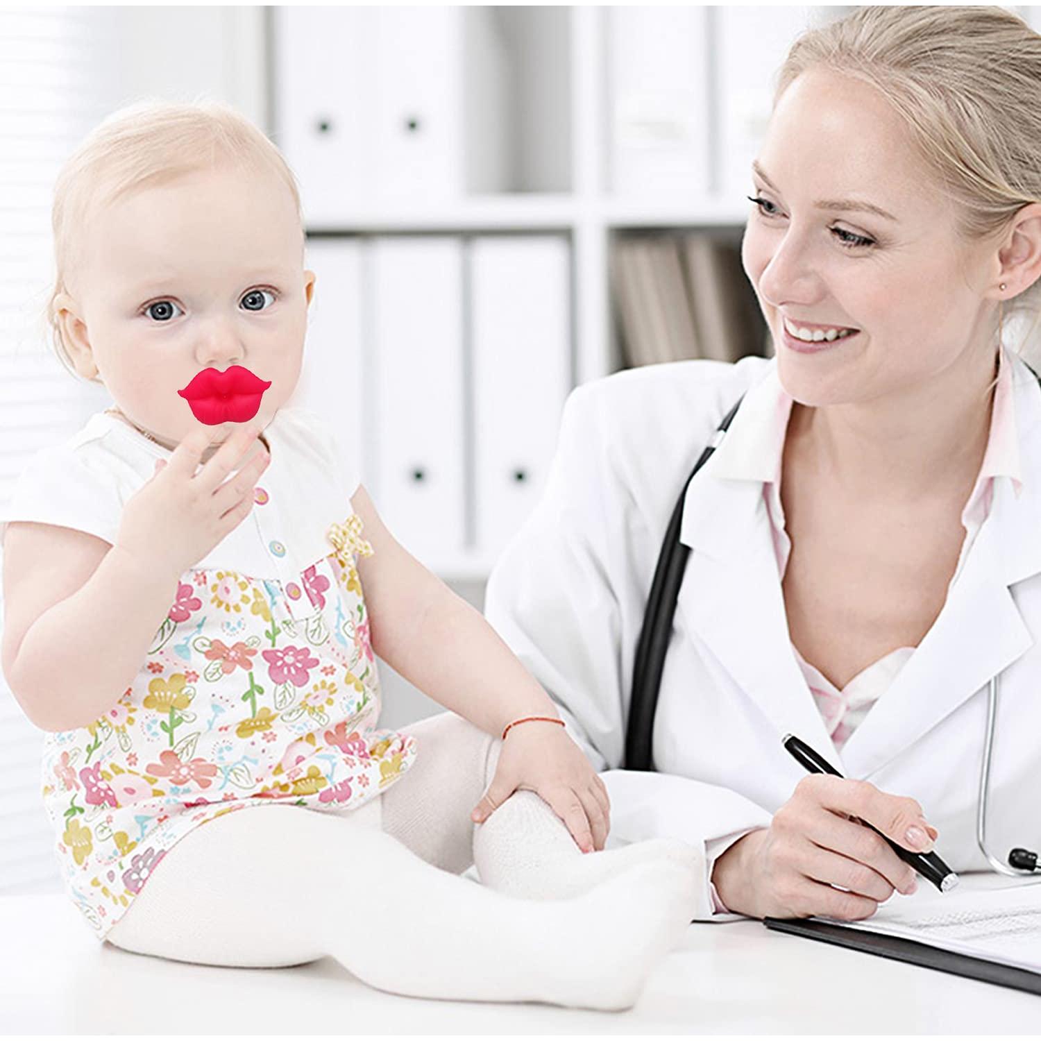 4 Chupetes Divertidos de Silicona para Bebé - Labios, BPA Free