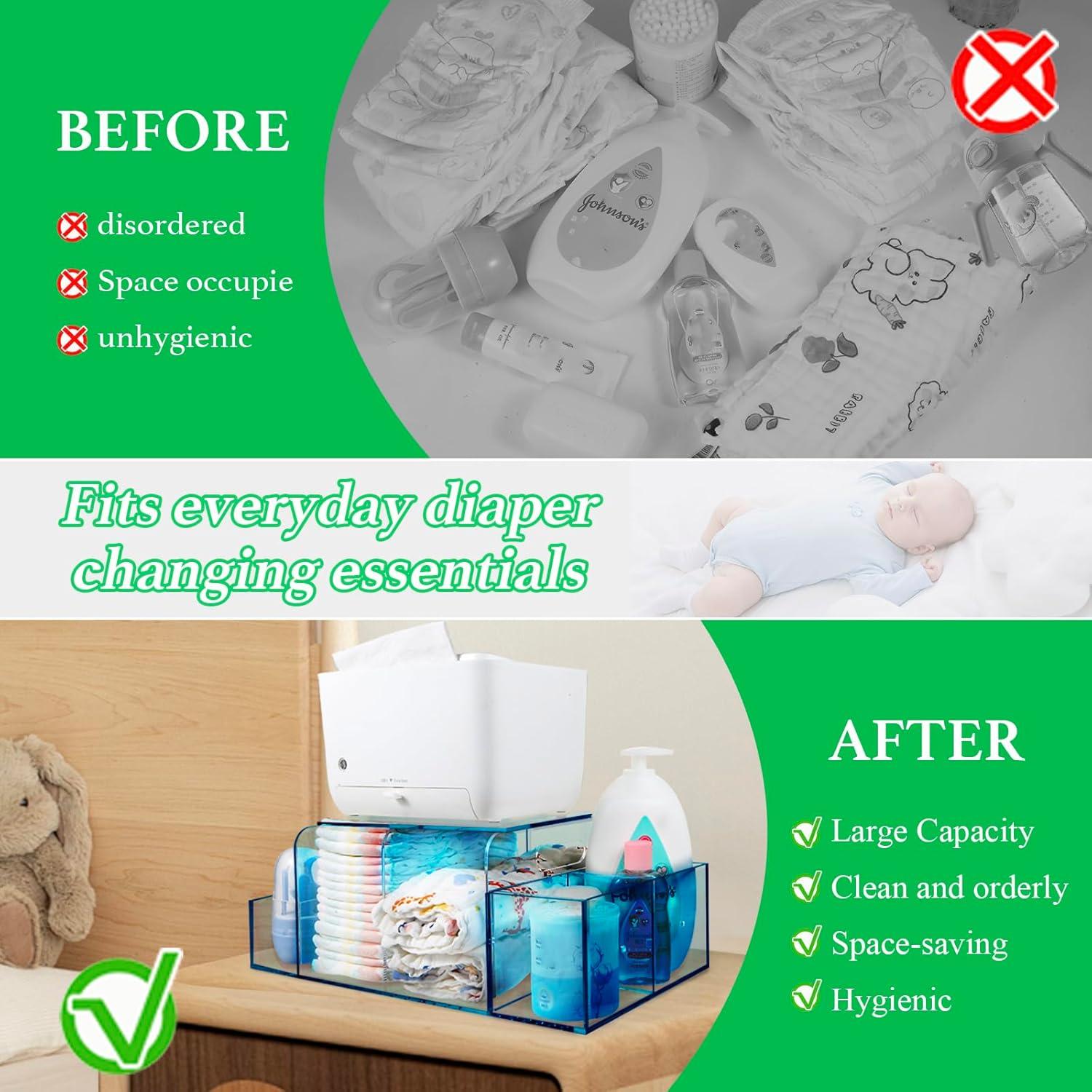 Caddy de Pañales Acrílico NANYEZH Azul 43x22x15 cm