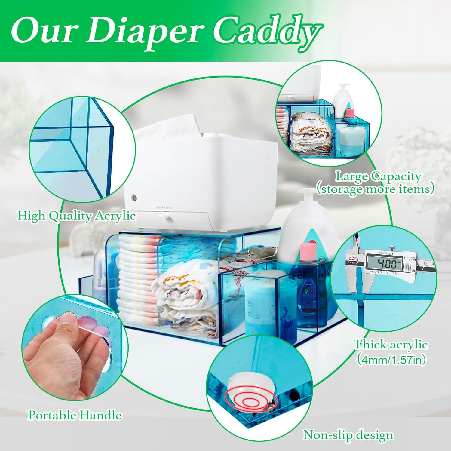 Caddy de Pañales Acrílico NANYEZH Azul 43x22x15 cm